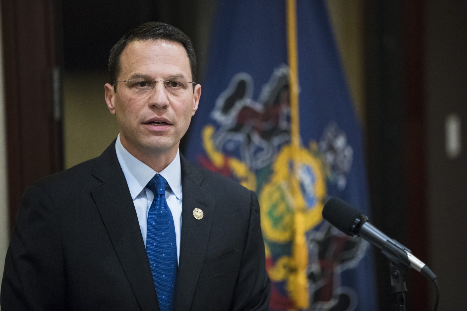 Pennsylvania Attorney General Josh Shapiro speaks during a news conference in Philadelphia, Tuesday, May 14, 2019. 