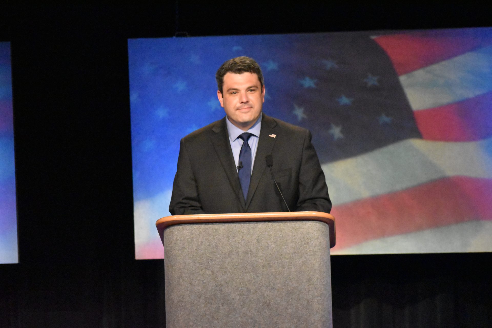 Democrat Marc Friedenberg, seen ahead of a debate on May 2, 2019, is running for Pennsylvania's 12th congressional district.