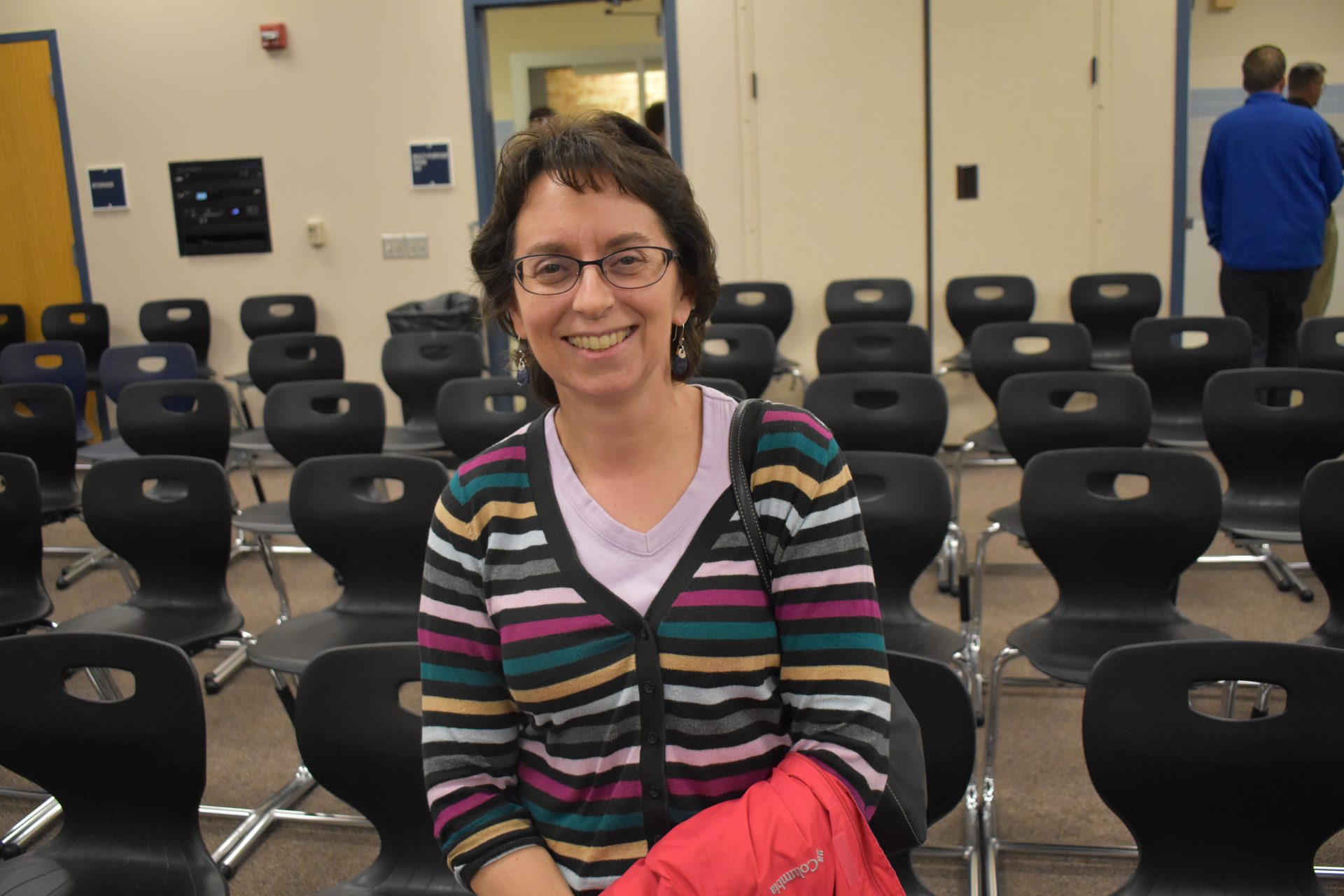 Lisa Garrett is seen following an Eastern Lancaster County school board meeting on May 13, 2019.