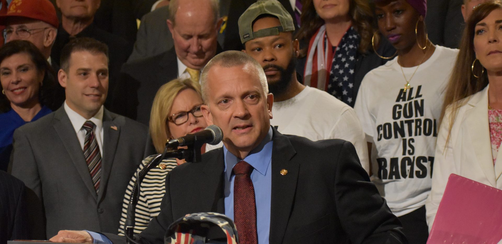 State Rep. Daryl Metcalfe, R-Butler, speaks in the state Capitol during a Second Amendment rally on May 6, 2019.