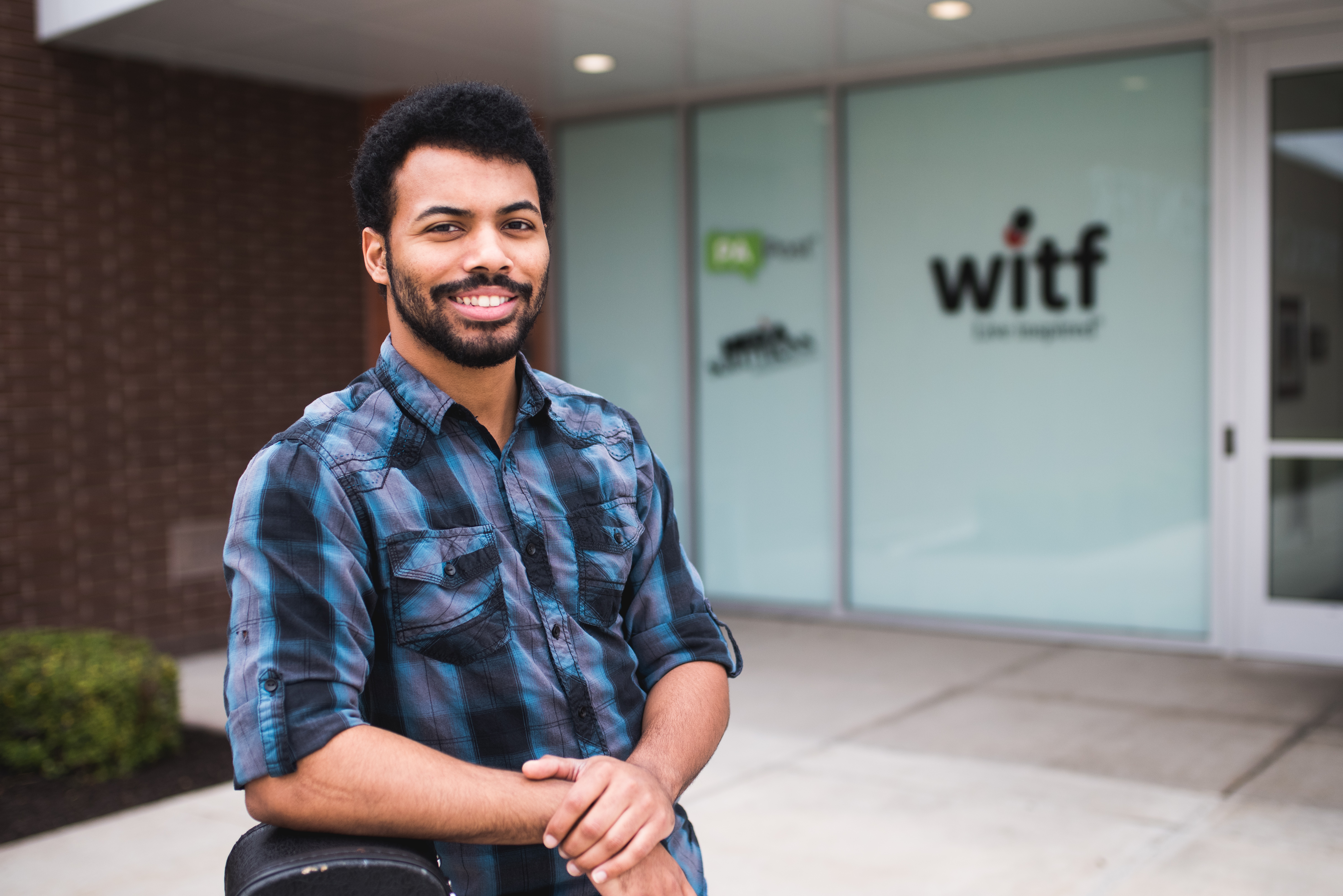 Eric Torres of Devix standing in front of the WITF building.