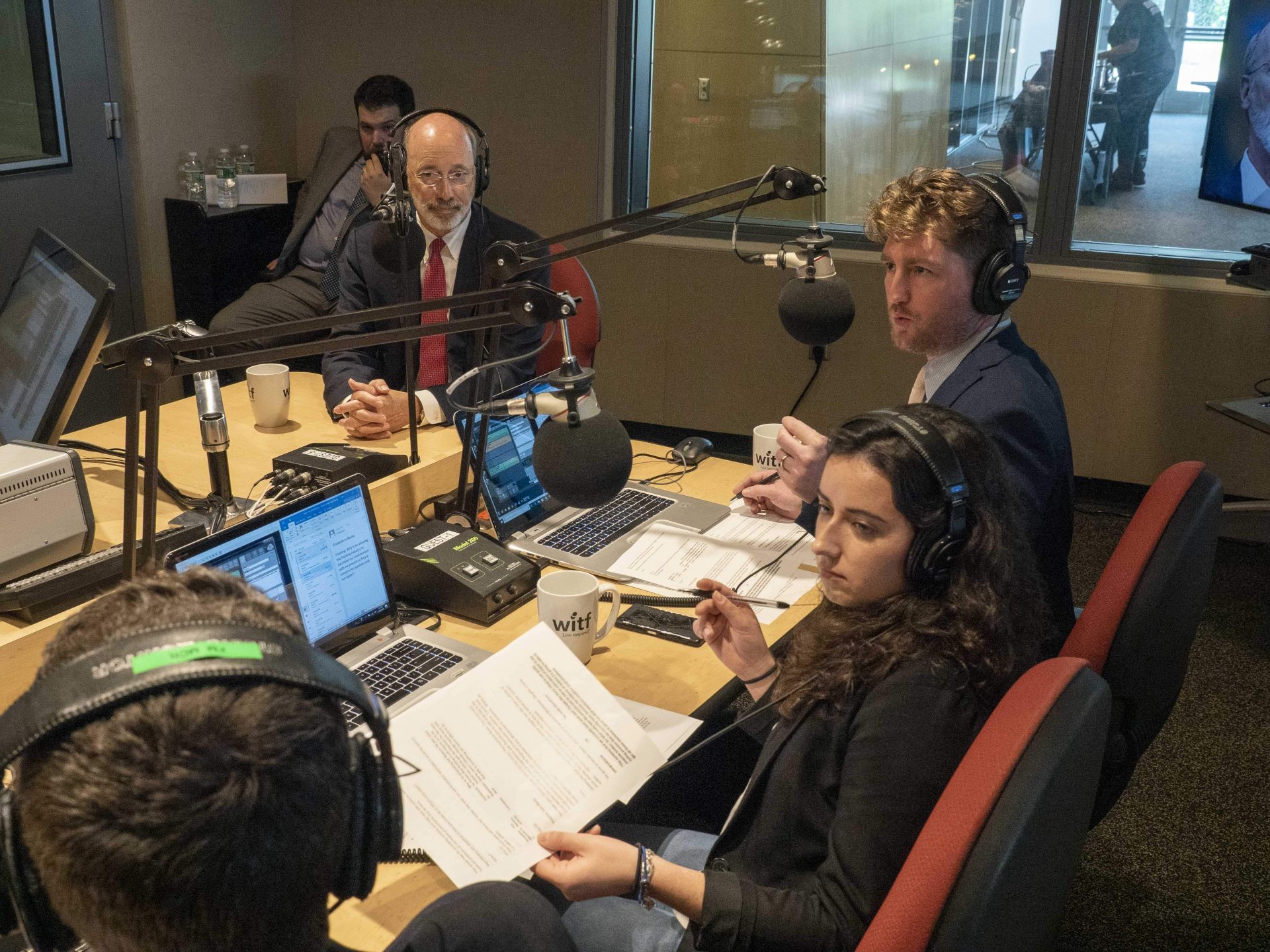 Gov. Tom Wolf listens to a question during an interview at WITF Public Media Center in Dauphin County on June 20, 2019.