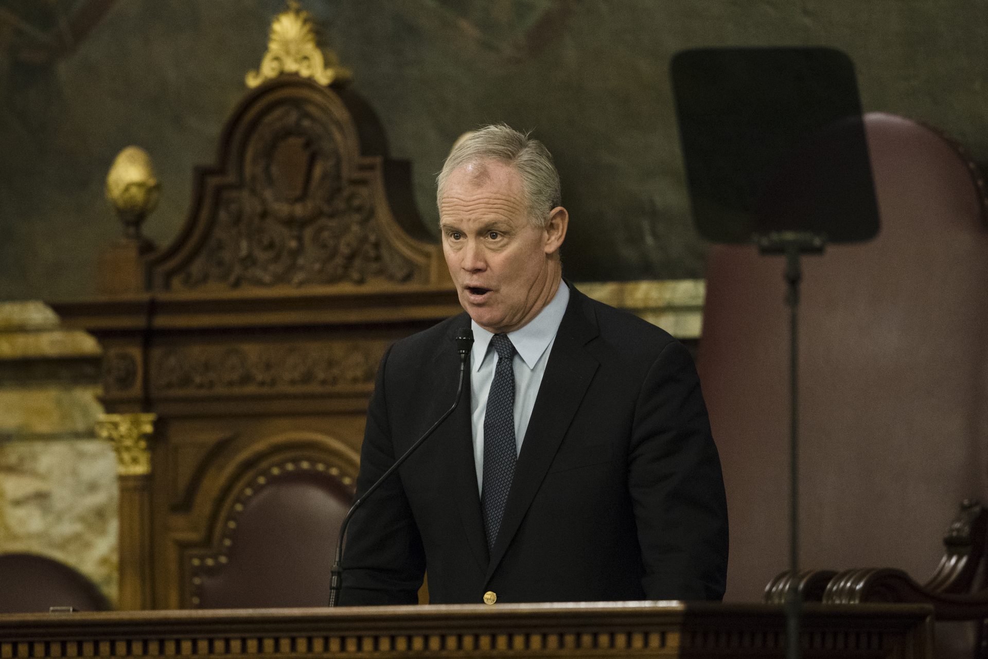 Pennsylvania House Speaker Mike Turzai, R-Allegheny, speaks in Harrisburg, Pa., Tuesday, Feb. 5, 2019. 