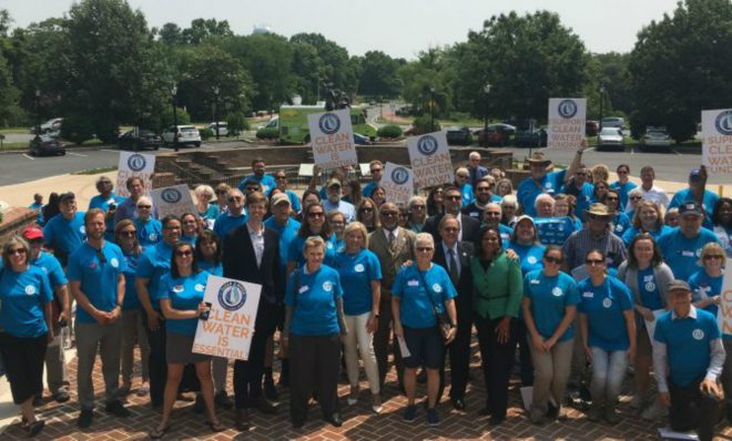 About 80 “water warriors” lobbied lawmakers at Legislative Hall in Dover in support of HB 200 that would earmark funding every year to pay for projects that improve water quality in Delaware.  