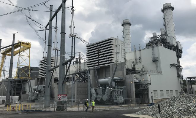 The York 2 Energy Center in Peach Bottom Township, York County is an 828 megawatt natural gas-fired power plant co-located with the 565 megawatt York Energy Center.