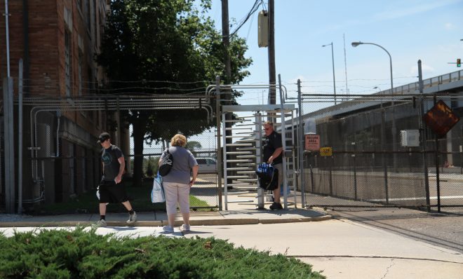 Philadelphia Energy Solutions workers leave the South Philly plant in June 2019, after a devastating fire at the plant, which  employed about 1,000 people.