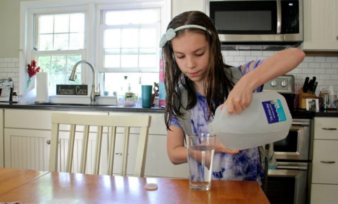 The Cutaiar family drinks only bottled water at her home in Sellersville because her family's well was found to be contaminated with PFAS. 