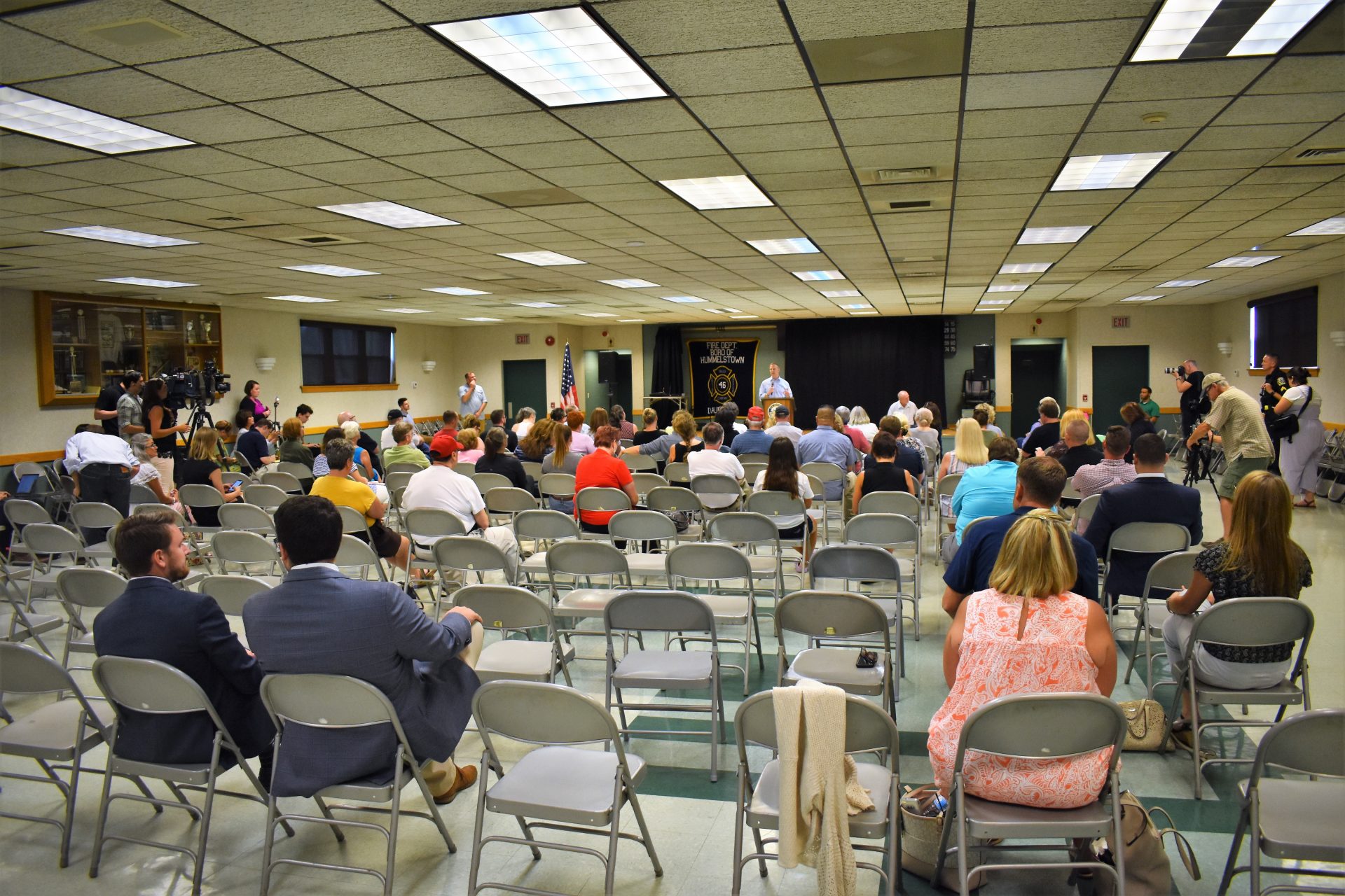 There were a few dozen empty seats shortly after a town hall with Congressman Scott Perry began at the Hummelstown Fire Department on July 30, 2019.