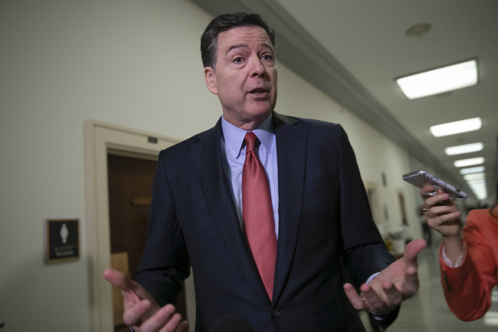 Former FBI Director James Comey speaks to reporters on Capitol Hill Washington, Monday, Dec. 17, 2018, after a second closed-door interview with two Republican-led committees investigating what they say was bias at the Justice Department before the 2016 presidential election