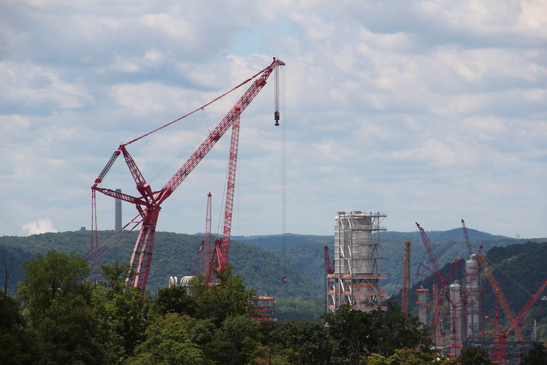 Shell's ethane cracker under construction in June, 2019 in Beaver County, Pa. Photo: Reid R. Frazier