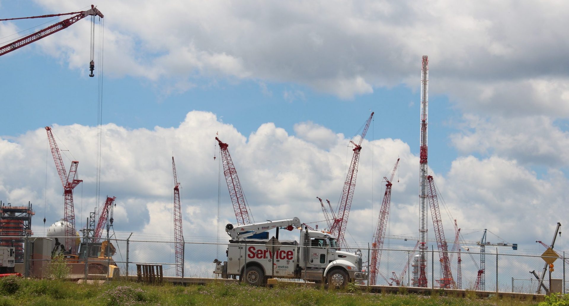 Shell's ethane cracker under construction in June 2019 in Beaver County, Pa.