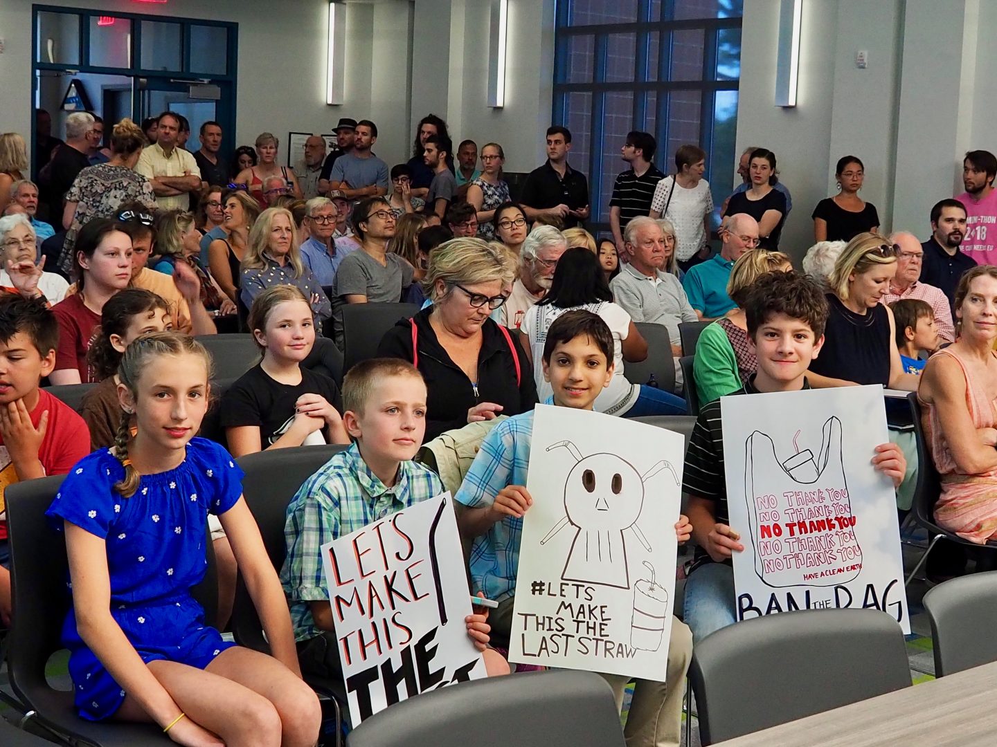 A group of middle school students who met at West Chester Friends School brought the idea of the plastics ban to the council.