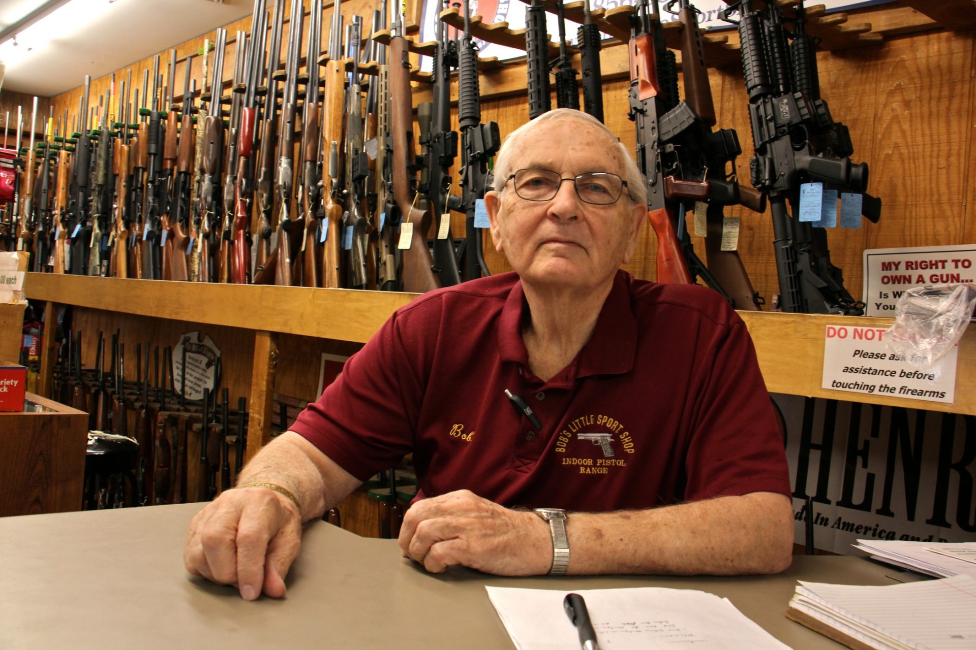 Bob Viden, owner of Bob's Little Sport Shop in Glassboro, says his shop will continue selling the ammunition that Walmart has decided to drop from its inventory.