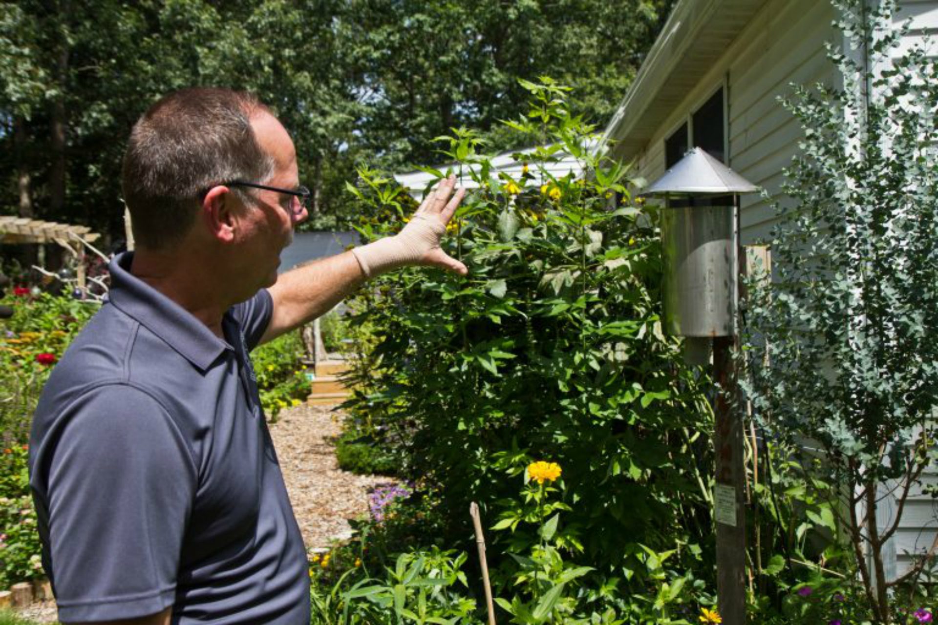 Peter Bosak, superintendent of the Cape May County Department of Mosquito Control, explains how mosquitos are trapped.