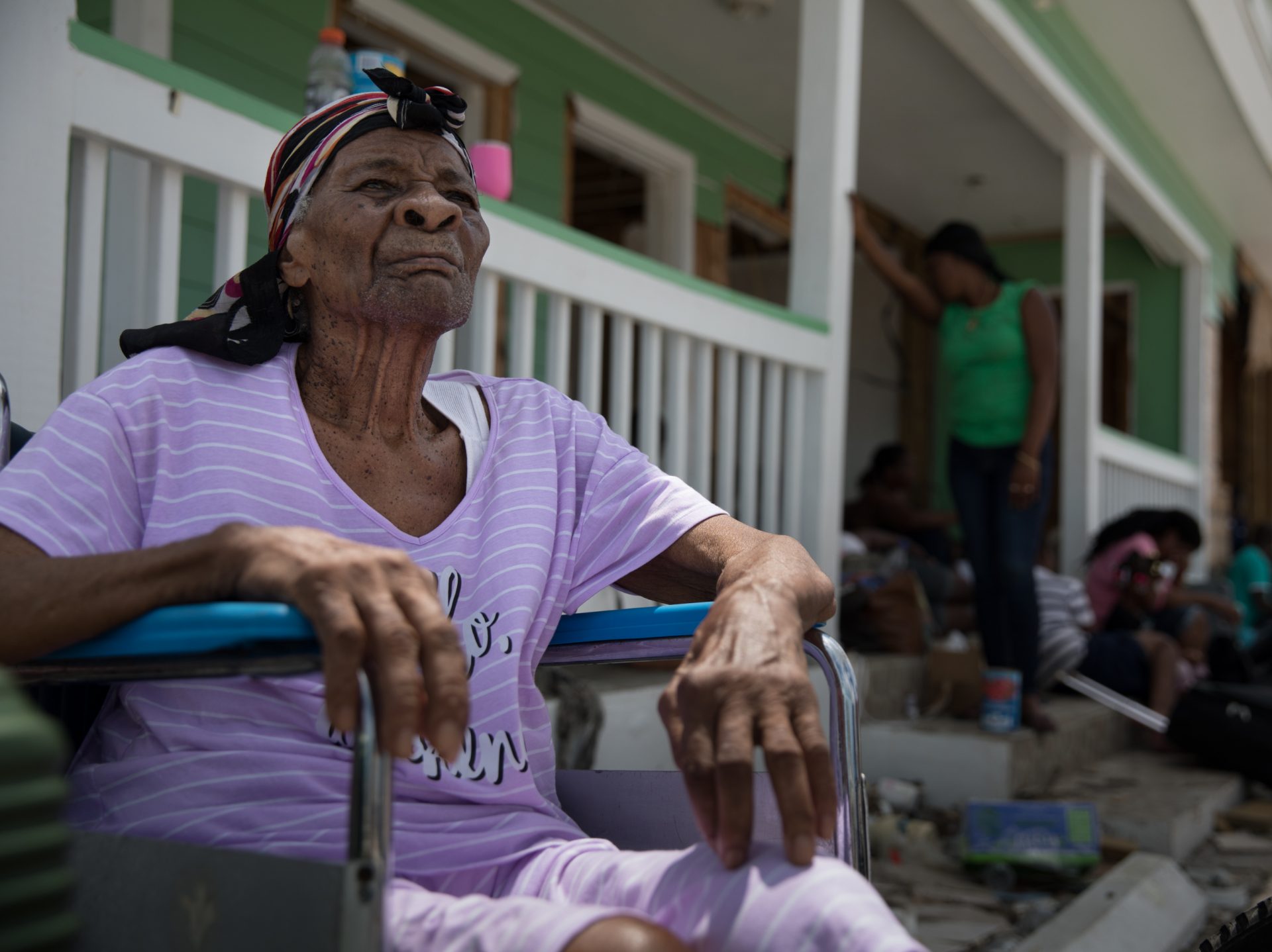 Amalia Calixte, 88, who is unable to walk on her own, is among those waiting desperately to evacuate the devastated islands of Abaco and Grand Bahama.