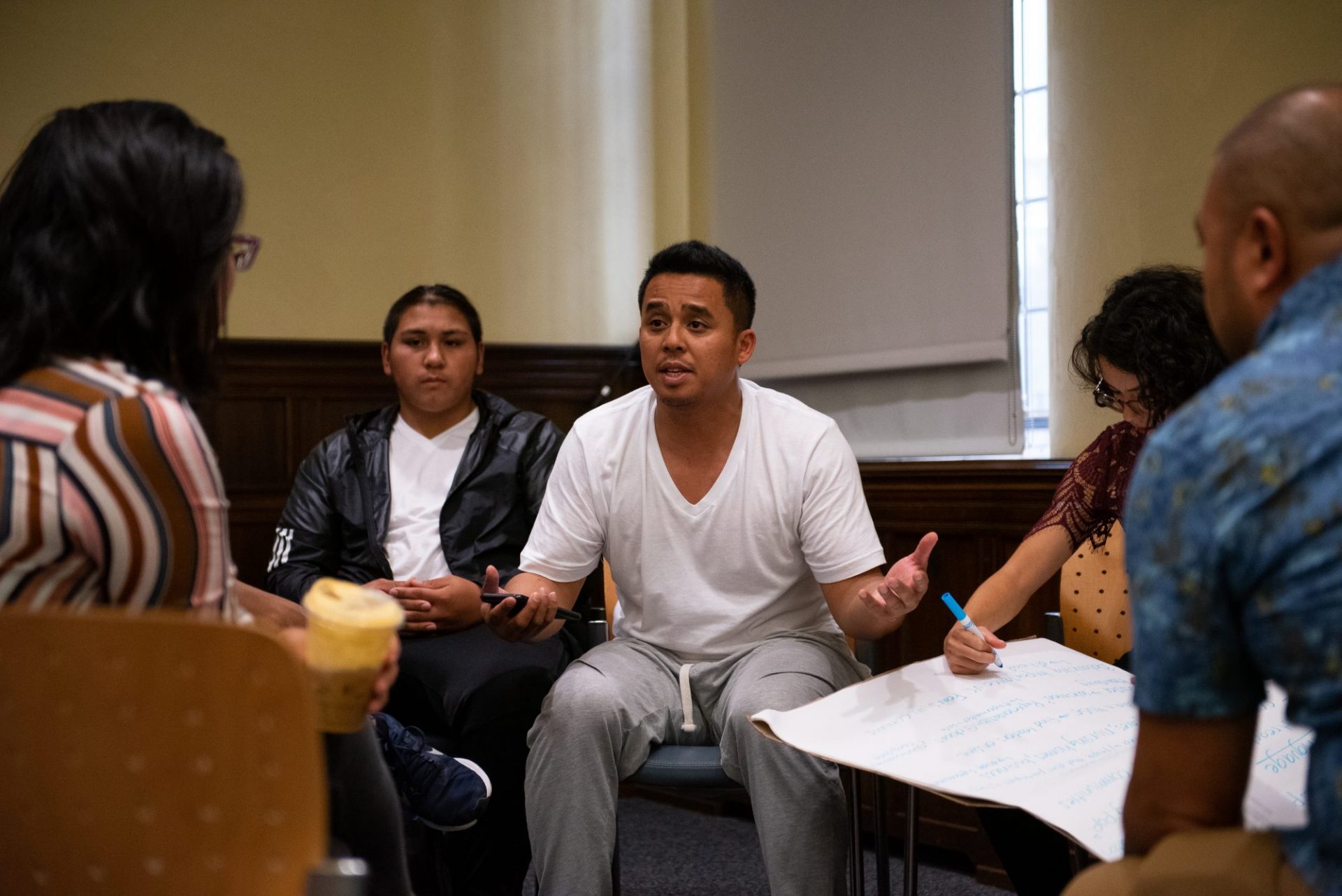 Vandeth Sek discusses the 2020 census with a breakout group at the University of Pennsylvania on Saturday, Sept. 7, 2019.