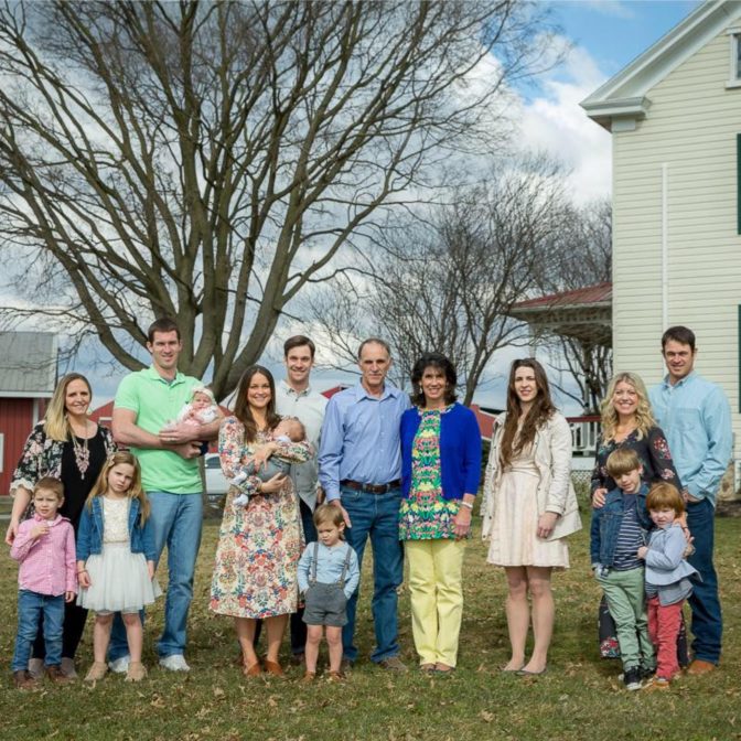 Brett Reinford, the fourth adult on the left, wearing the white shirt, is seen in this family picture for Reinford Farms.