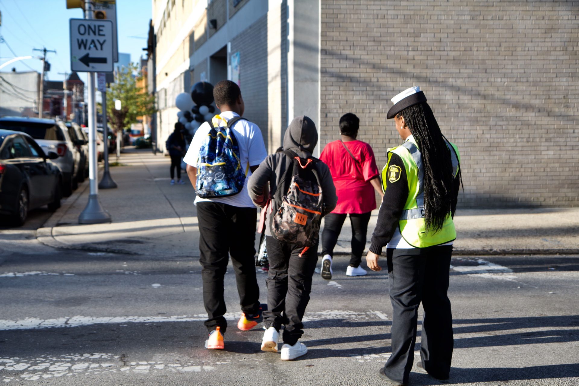 Philadelphia students arrive for the first day of school Tuesday.