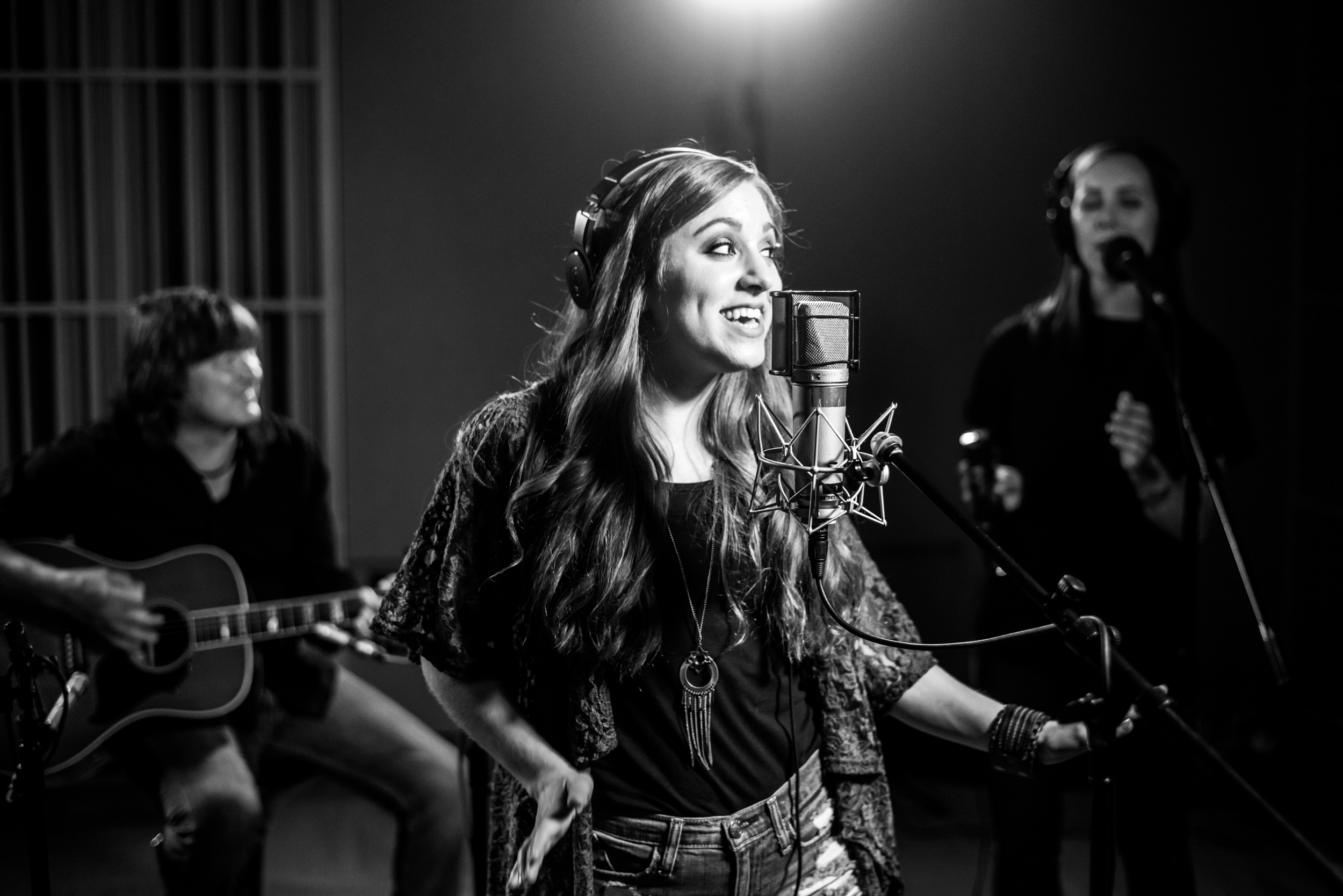 Stephanie Grace singing in the WITF Studio.