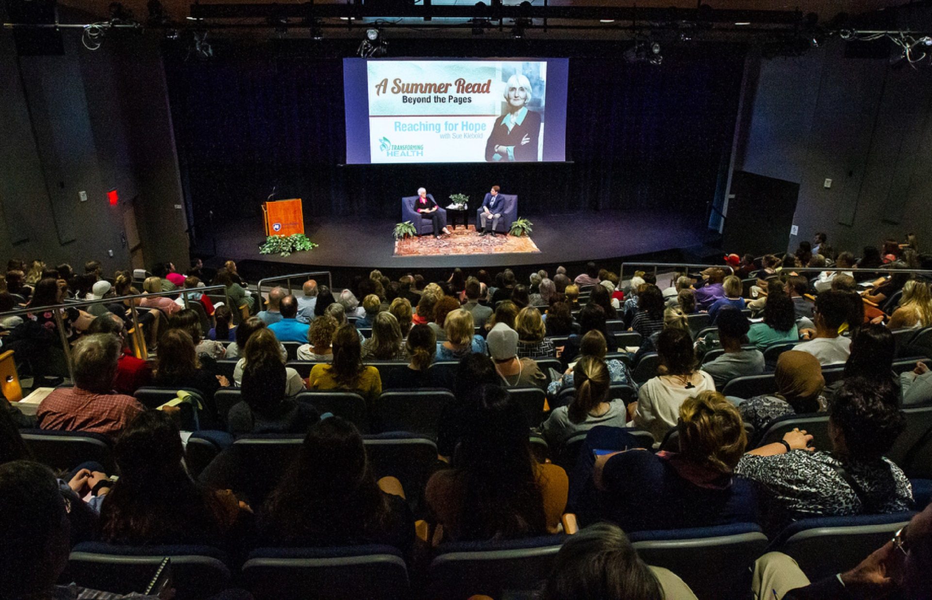 Sue Klebold, an advocate of mental health awareness and mother of one of the Columbine High School shooters, speaks at Penn State Harrisburg on September 16, 2019.