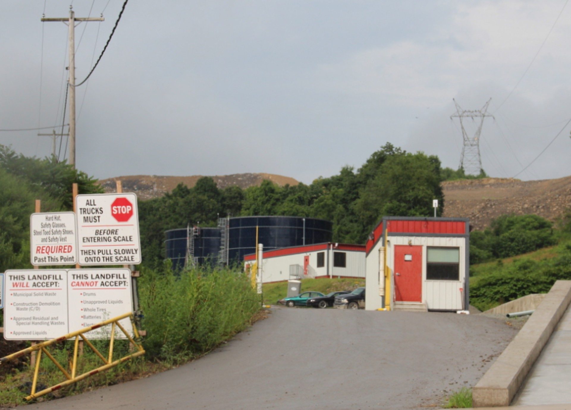 The entrance to the Westmoreland Sanitary Landfill in Rostraver, which accepts solid fracking waste and has sent what's called leachate -- liquid waste that comes out of the landfill when rainwater trickles through its piles of garbage -- to the Belle Vernon sewage treatment plant.