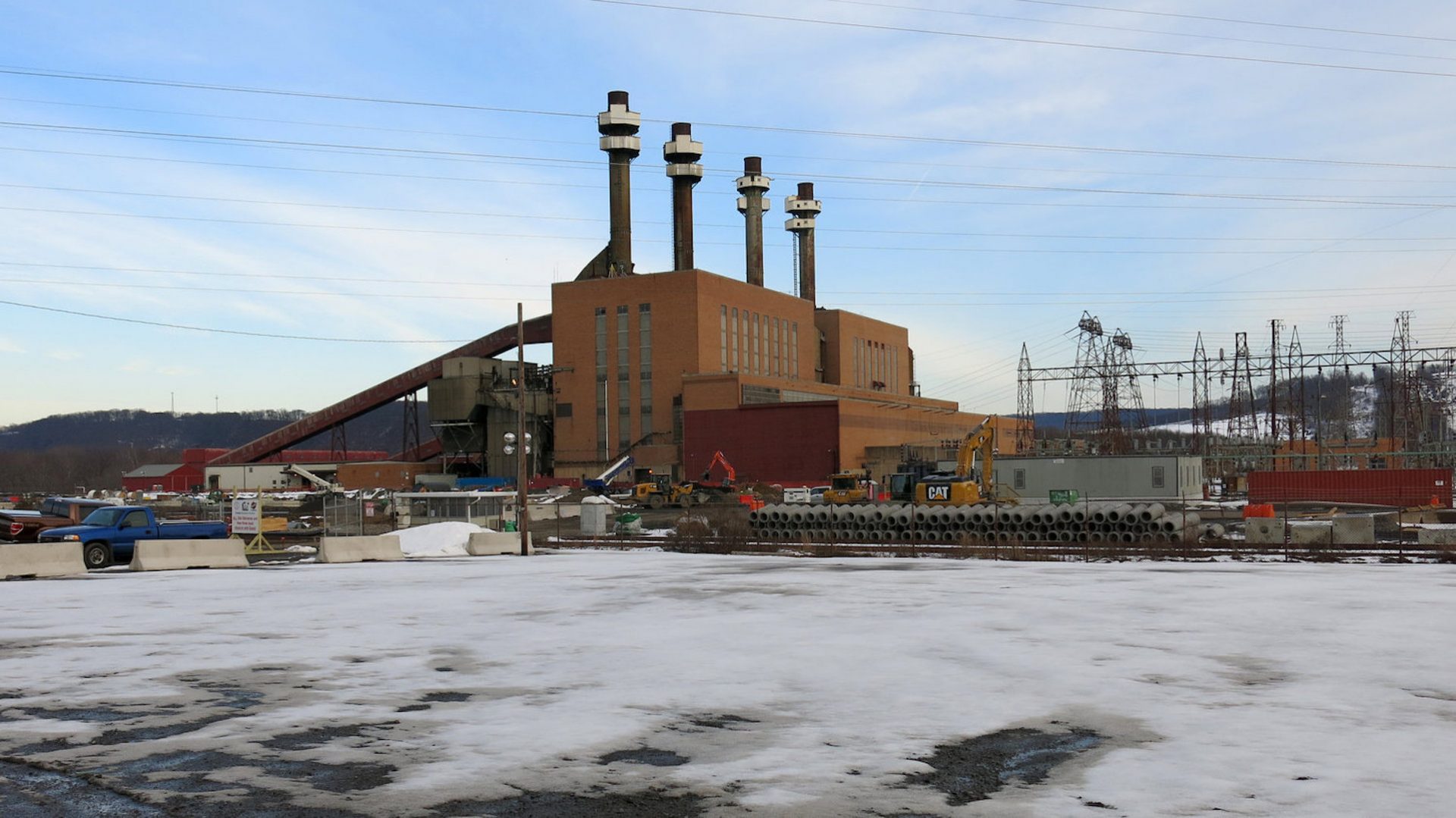 The coal plant in Shamokin Dam, Pa., is a local landmark that delivered electricity to this region for more than six decades. It closed in 2014. Next to it, a brand new natural gas power plant is under construction. The Sunbury Pipeline will feed Marcellus Shale gas into that plant.