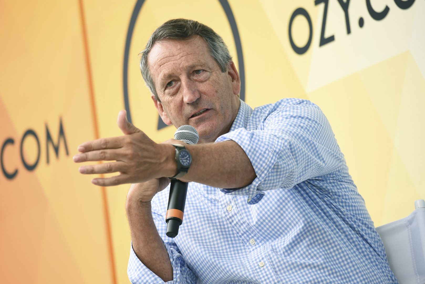 FILE PHOTO: In this July 21, 2018, file photo, Republican politician Mark Sanford speaks at OZY Fest in Central Park in New York. 