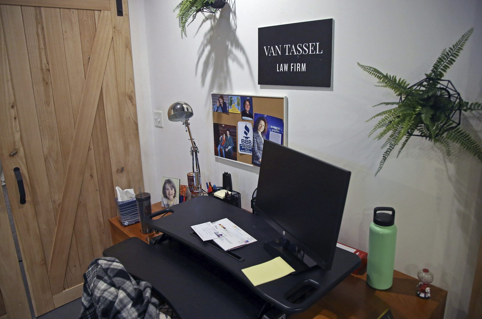 This Jan. 16, 2019 photo shows a lawyer's work space at ModernWell in Minneapolis. ModernWell is one of a growing number of women-only and women-focused workspaces around the country. While many predate the #MeToo movement, their growth has been interlinked with it as it put combating workplace harassment on the national agenda. 