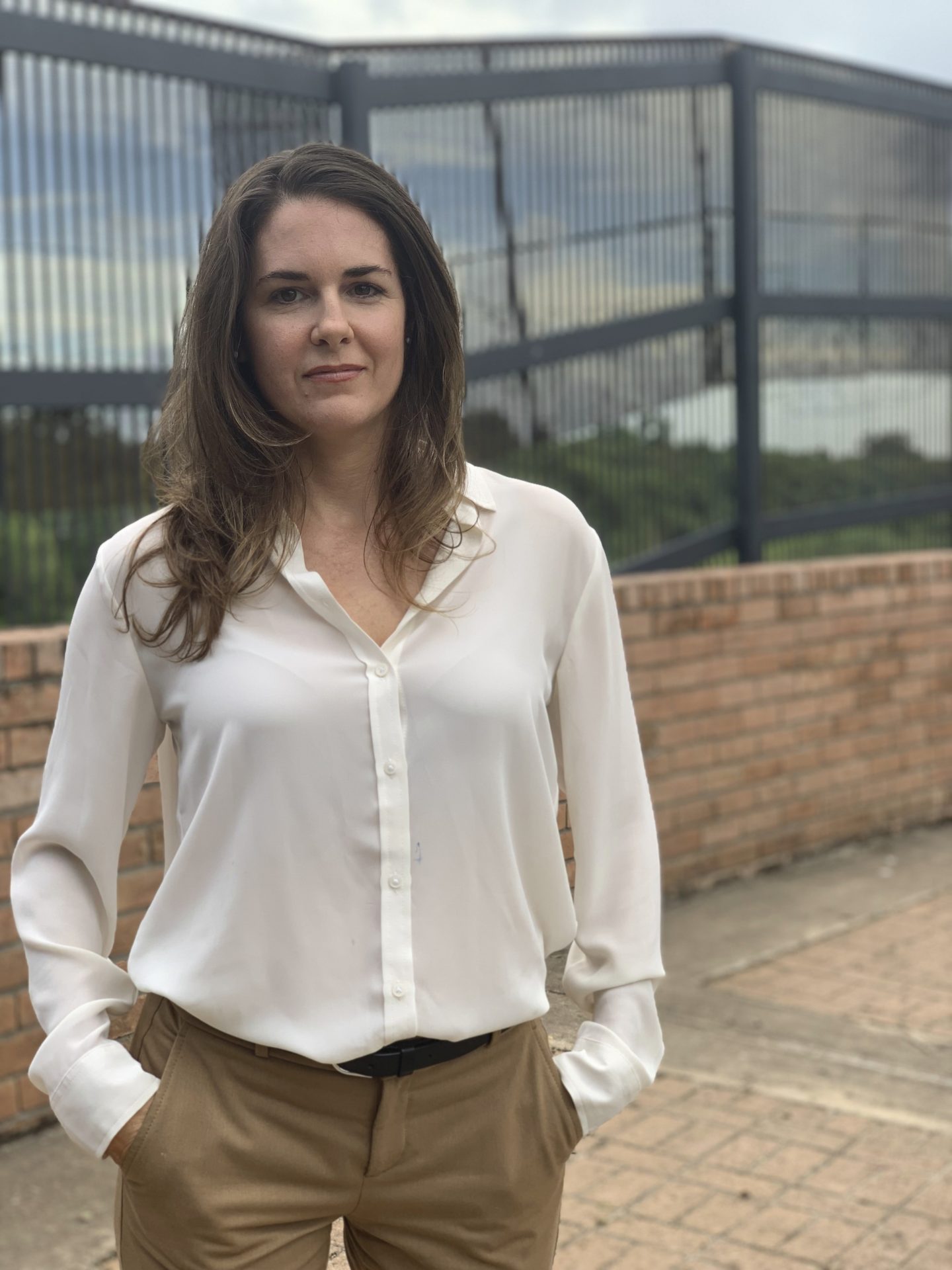 This photo Sept. 12, 2019 provided by Yvette Vela shows Kathryn Youker at Alice Wilson Hope Park in Brownsville, Texas. Childhood memories of inequality stuck with the attorney as she started representing victims of racial and gender discrimination. As a white child in the majority Hispanic city of Harlingen, Texas, "I saw inequality in a very stark and racist way," she said. "I always questioned why I had opportunities available to me that my classmates and friends didn't have."