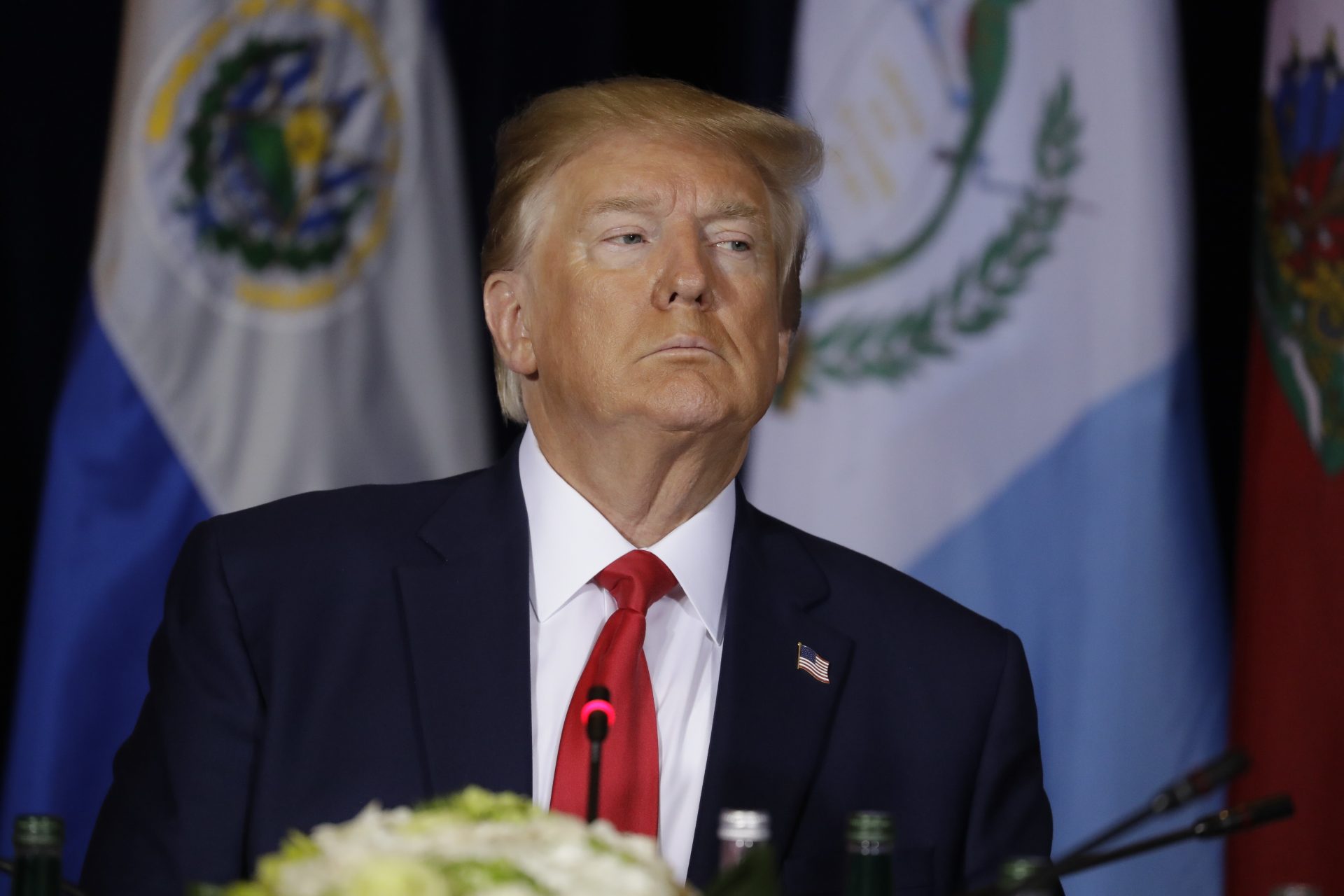 President Donald Trump attends a multilateral meeting on Venezuela at the InterContinental New York Barclay hotel during the United Nations General Assembly, Wednesday, Sept. 25, 2019, in New York.