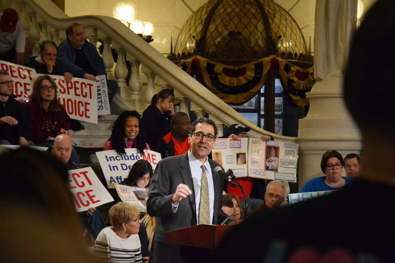 Rehabilitation & Community Providers Association CEO Richard Edley speaks at the state Capitol Oct. 24, 2019. 