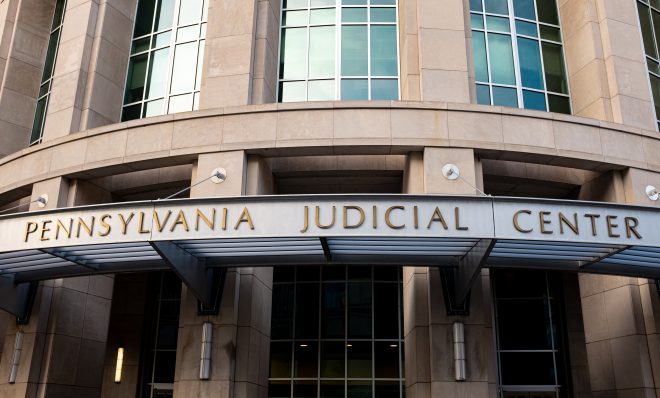 The Pennsylvania Judicial Center in Harrisburg is seen on Aug. 19, 2019. 