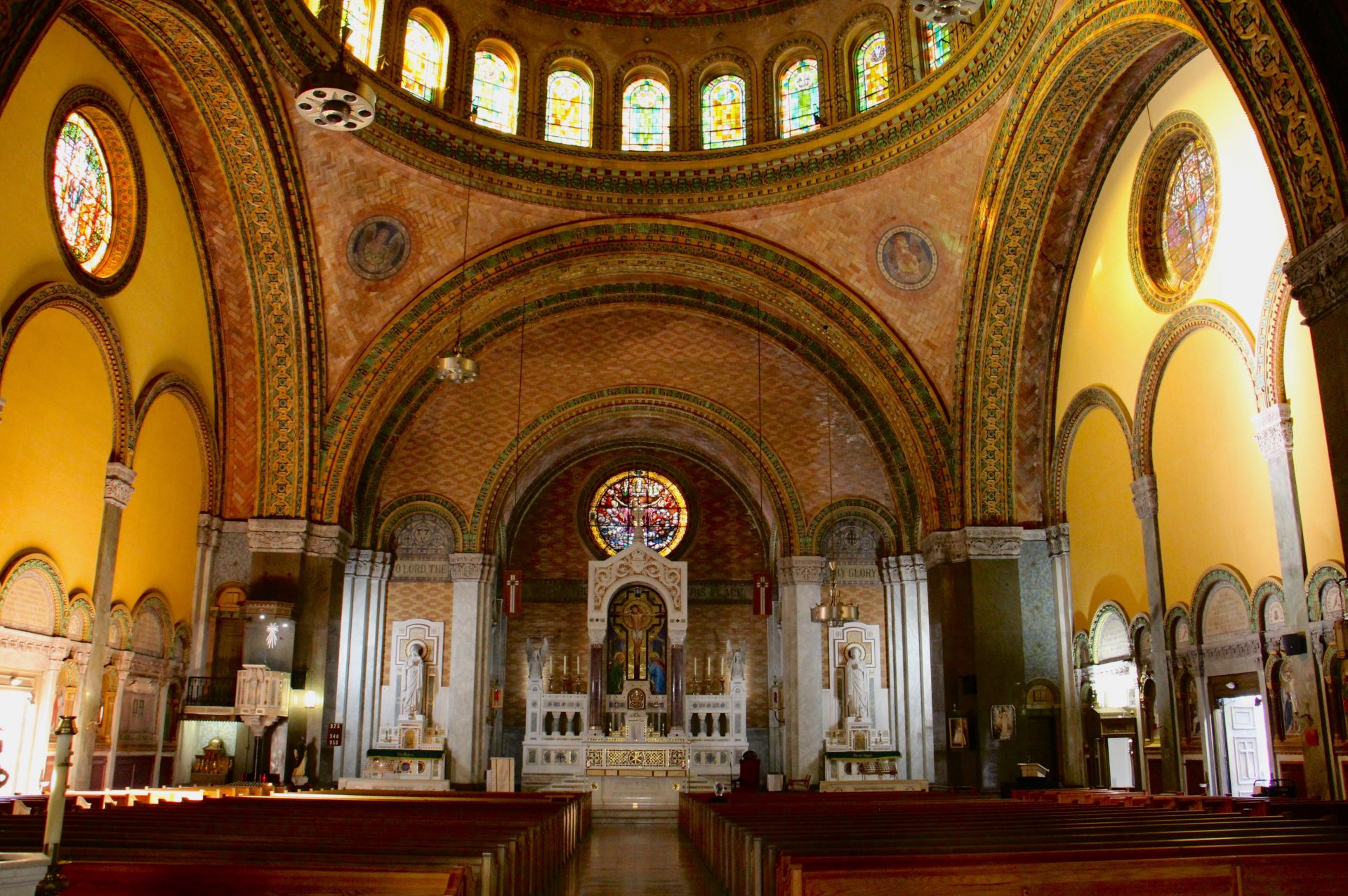 Arches above the altar in Saint Francis de Sales Church. 