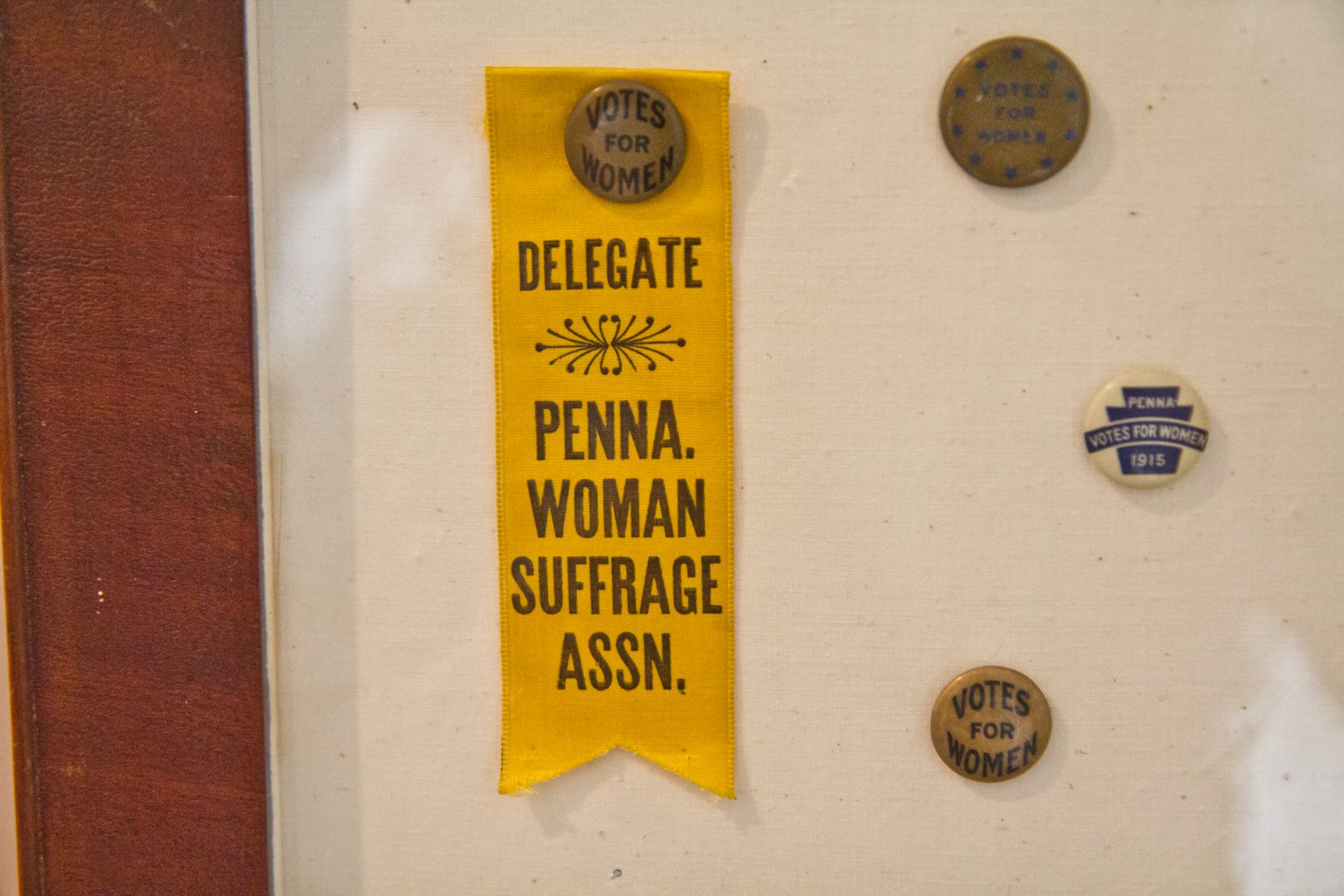 Artifacts from the women’s suffrage movement are on display at the Chester County Historical Society.