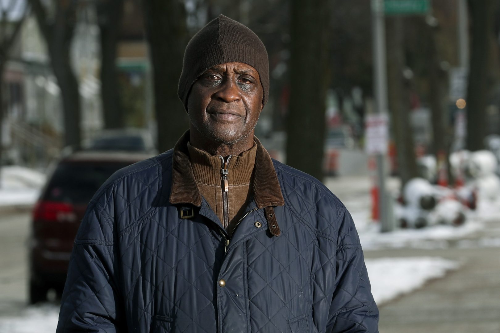 In this Thursday, Nov. 14, 2019 photo, Jerome Dillard poses in Milwaukee. Dillard, a former inmate who is now the state director of Milwaukee-based advocacy group Ex-incarcerated People Organizing, supports ending prison gerrymandering. A longstanding U.S. Census Bureau policy for counting inmates as prison residents means a significant portion of Milwaukee’s poorest neighborhoods will be undercounted because their incarceration rates are among the highest in the nation.