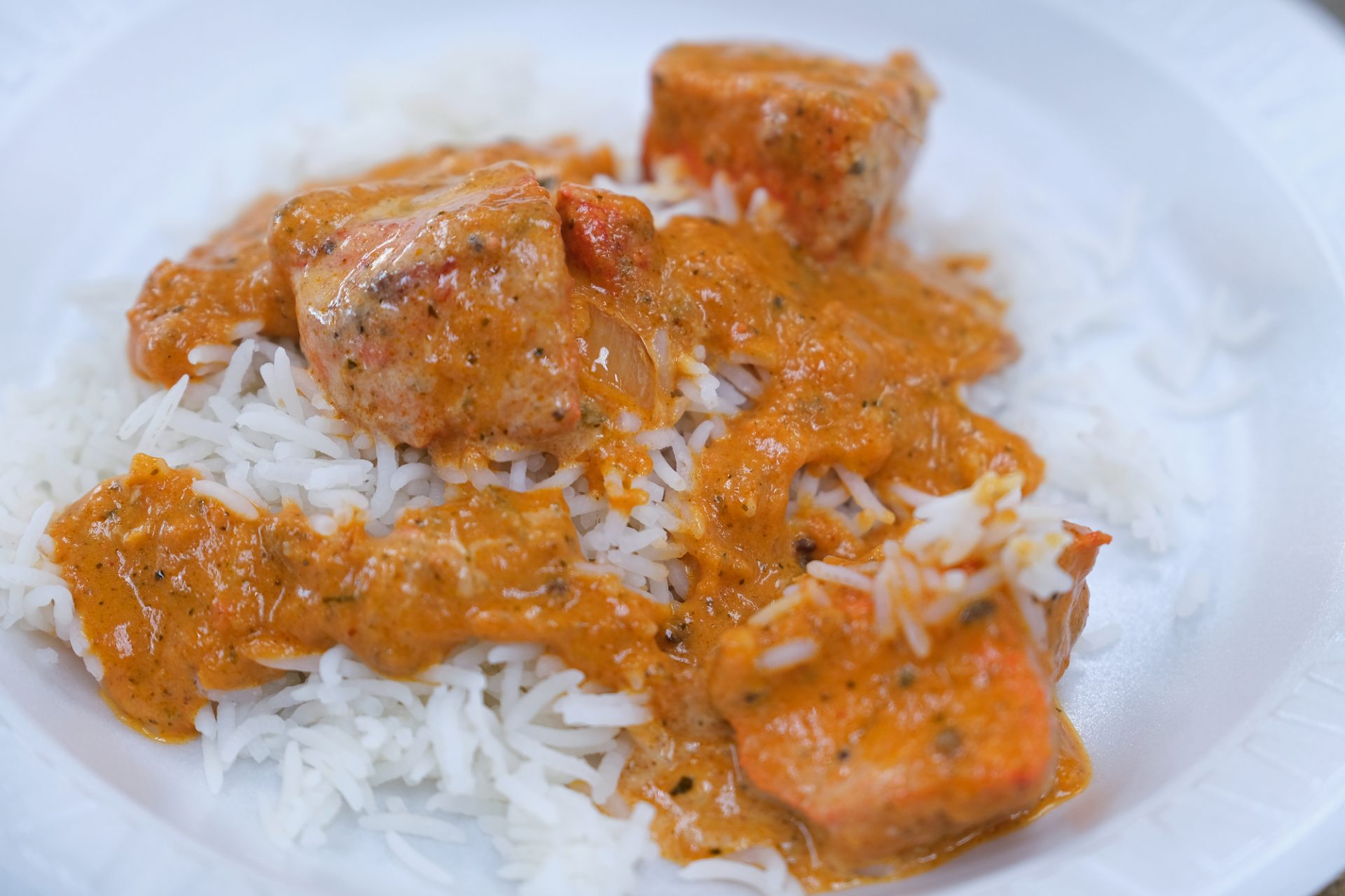 Chicken Tikka Masala is on the menu at Eat Spice on Oct. 24, 2019, in the truck stop on route 534 off I-80 in White Haven, Pennsylvania. The restaurant caters to members of the Sikh community and as there is a large population of truckers from that community, the Indian Dhaba and Mediterranean dishes become hard to find on the road.