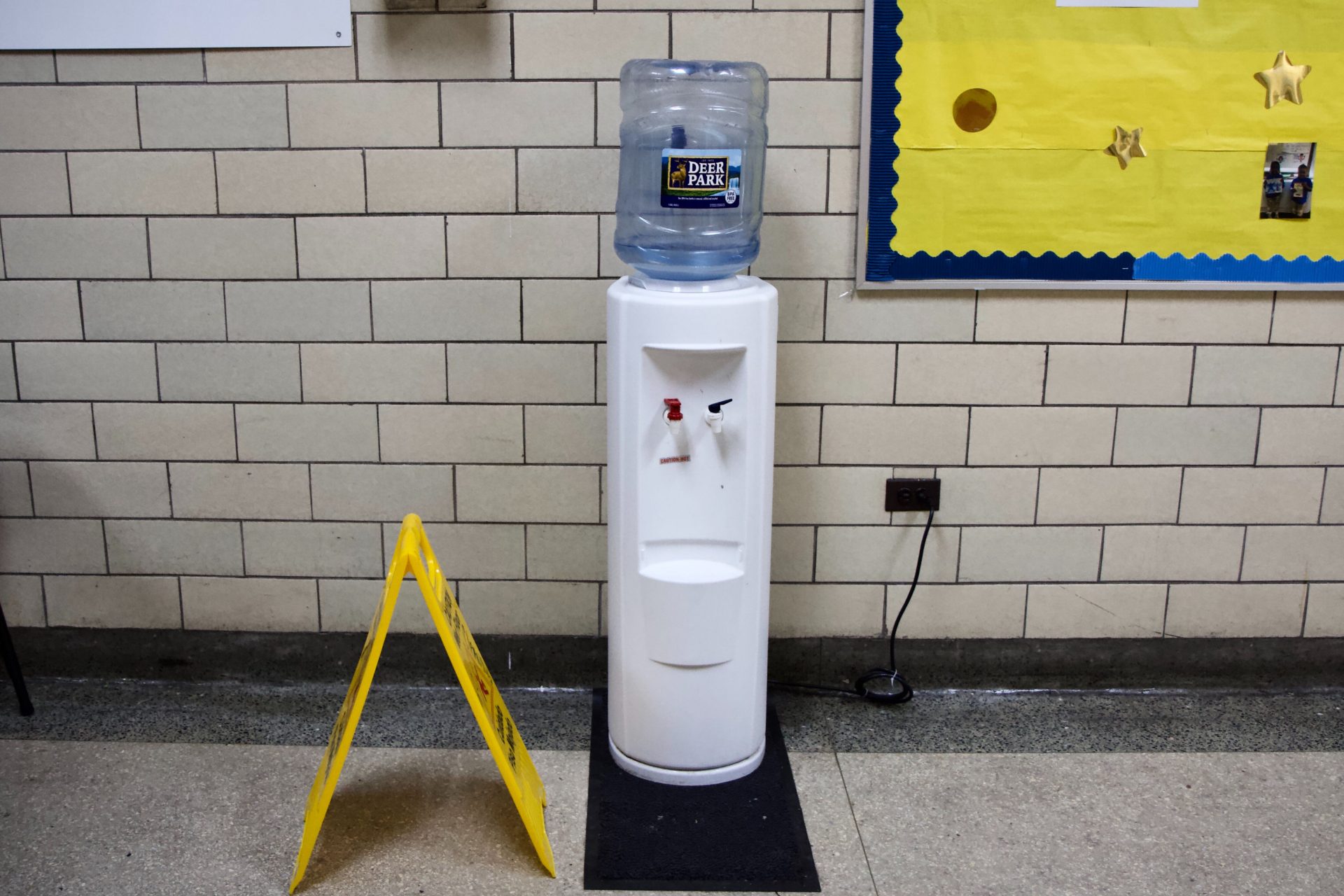 Students now drink from jugs of filtered water at Frederick Douglass Elementary.