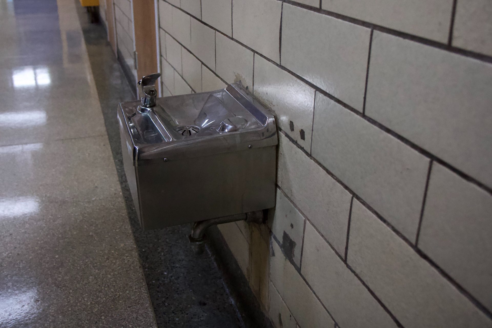 Water fountains at the Frederick Douglass Elementary in Philadelphia are turned off.