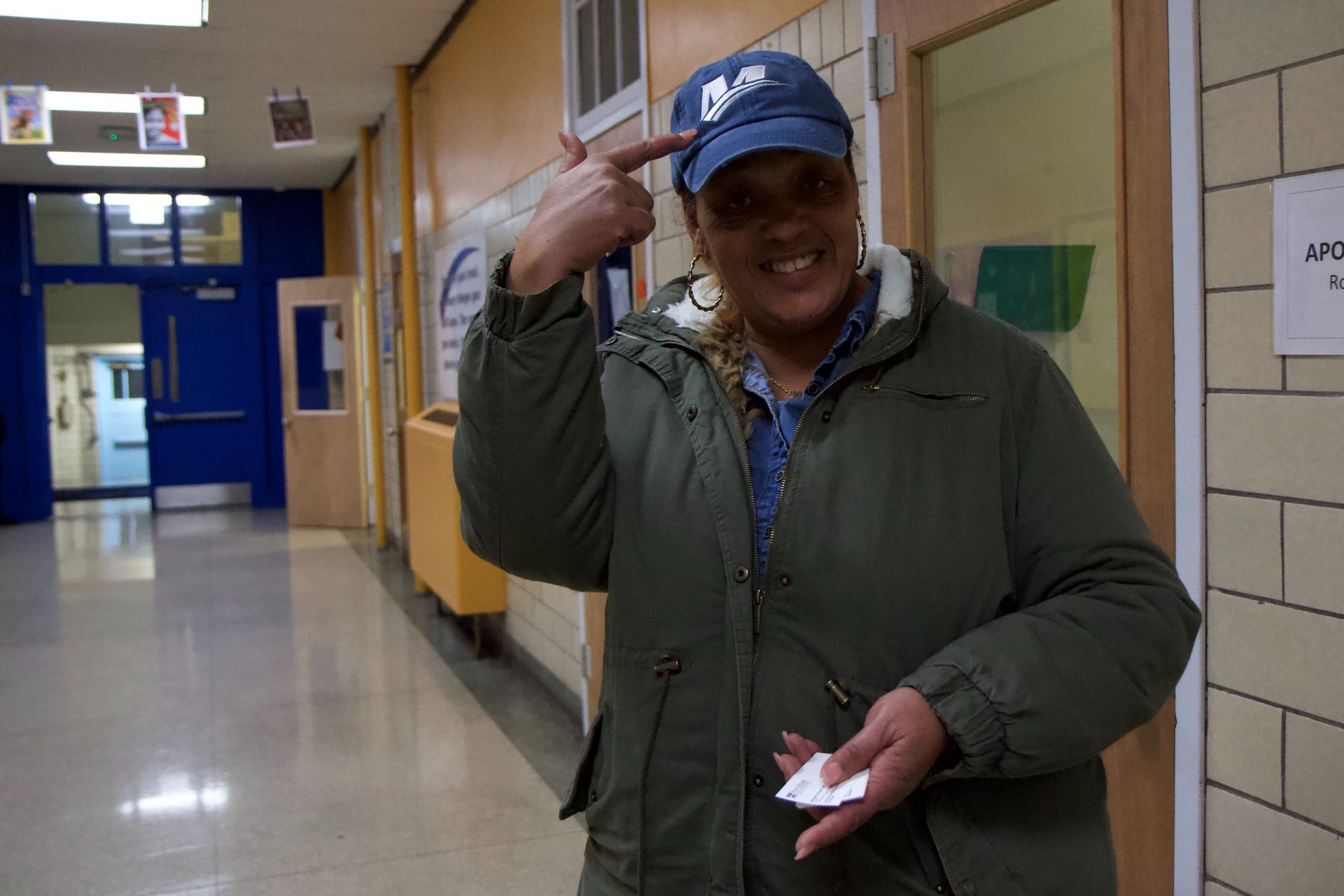 Gale Glenn was the only parent to attend a meeting about lead in the water at Frederick Douglass Mastery Charter School.