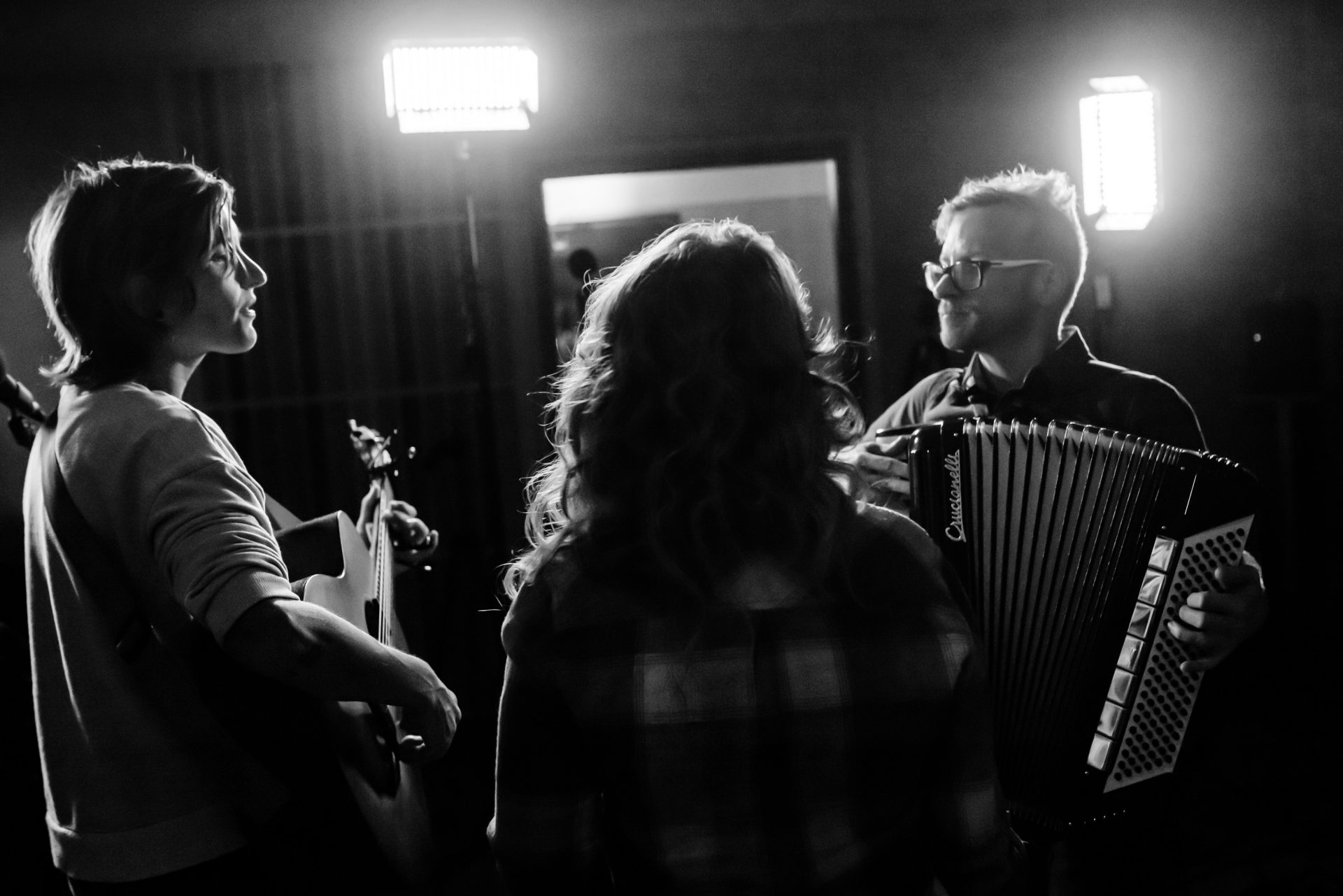 Sarah, Jenn and Jason performing