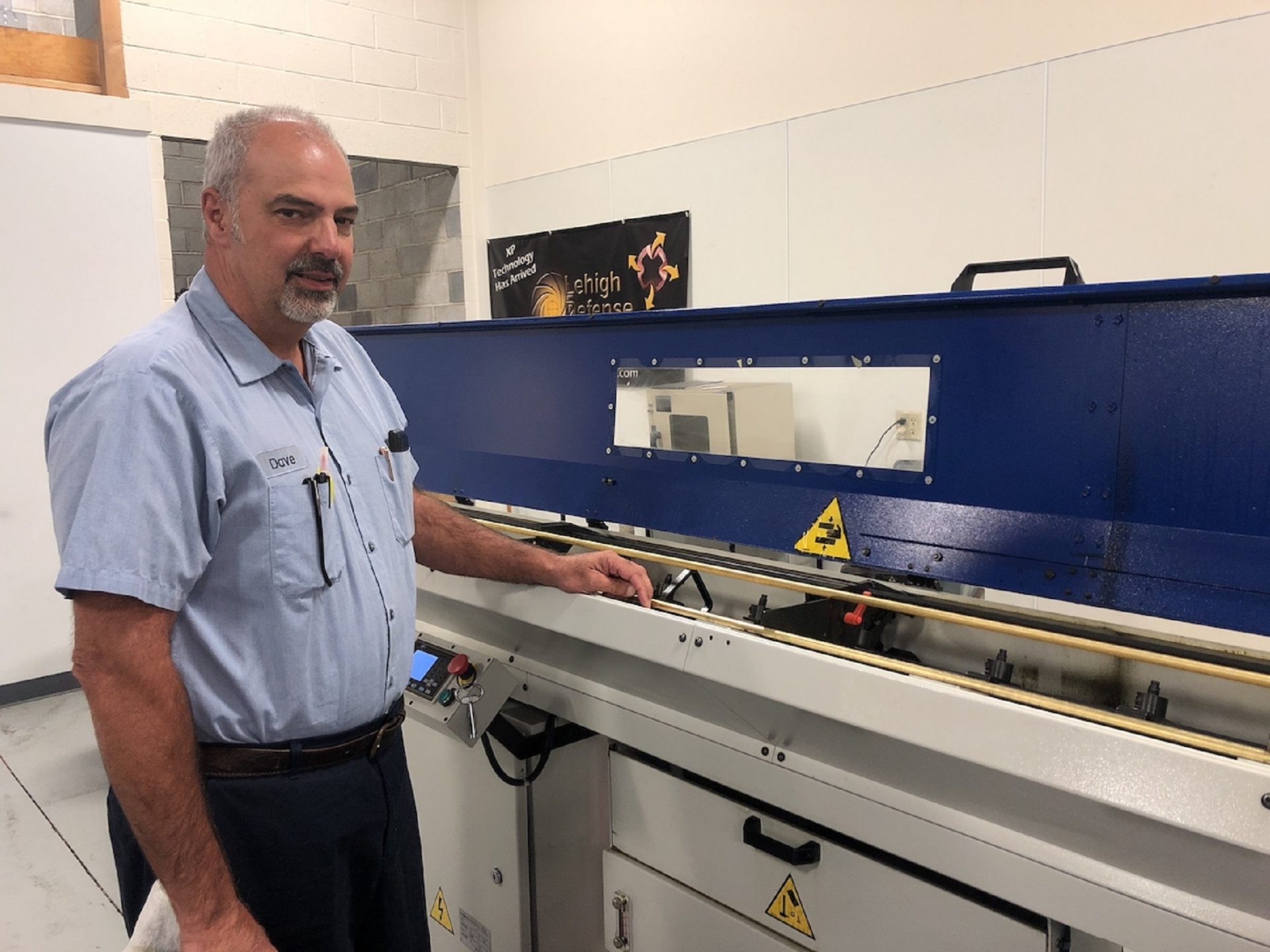 David Fricke of Quakertown, Pa.-based Millennium Manufacturing and Lehigh Defense with one of the machines used to make non-lead ammunition. Fricke says machining techniques makes it possible to avoid using lead, ‘a proven hazard.’