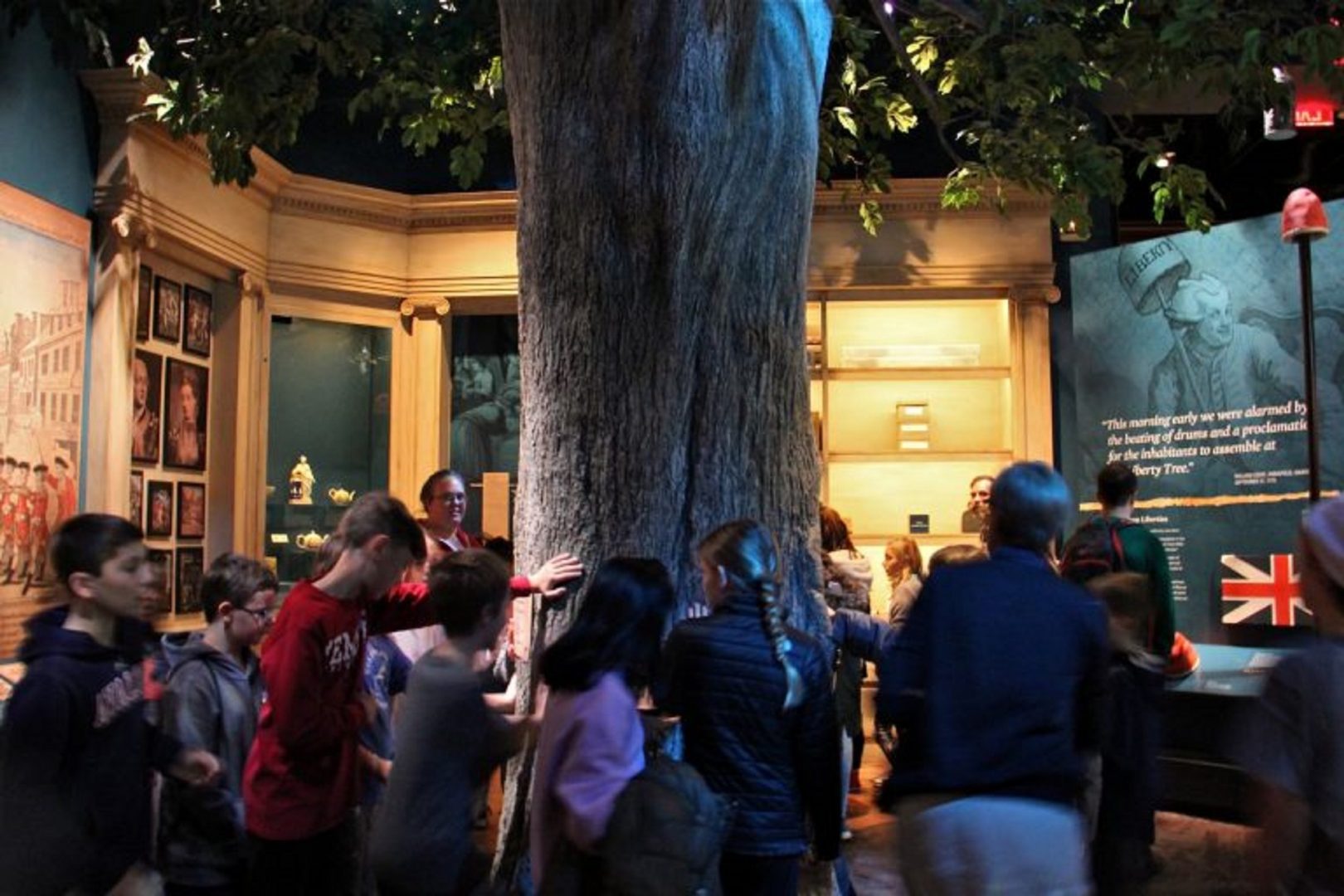 The exhibit room that houses the Liberty Tree at the Museum of the American Revolution is softly lit and full of tactile experiences, but the hubbub can be too much for some children with autism. 