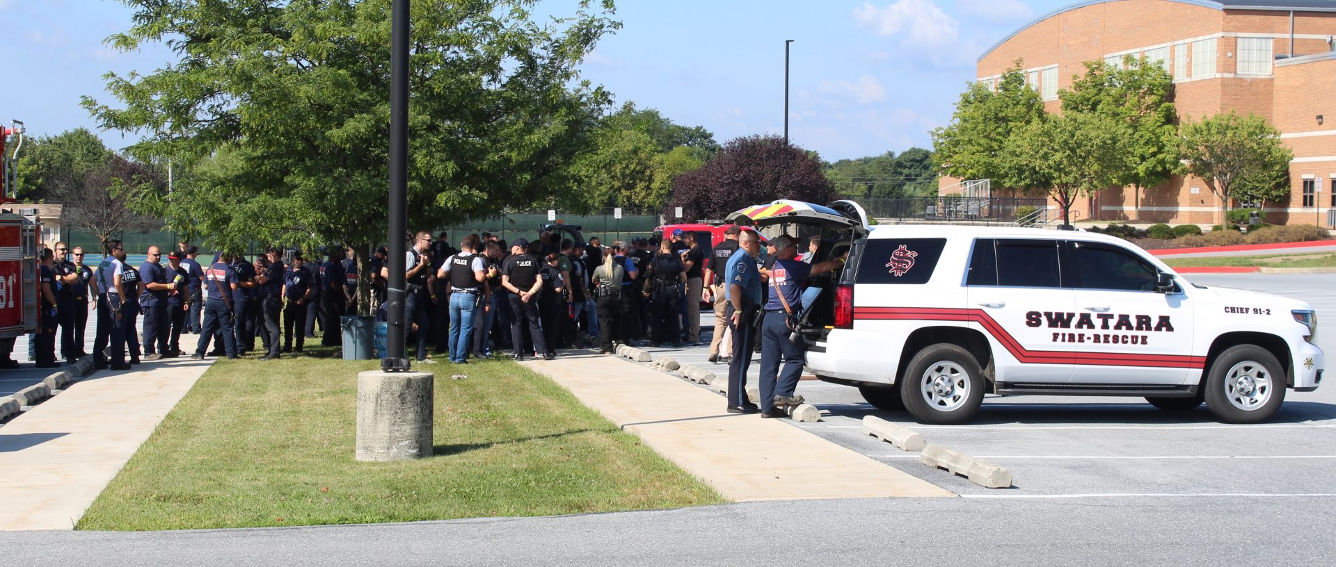 Area responders worked together at Central Dauphin East High School during an active shooter drill simulation.