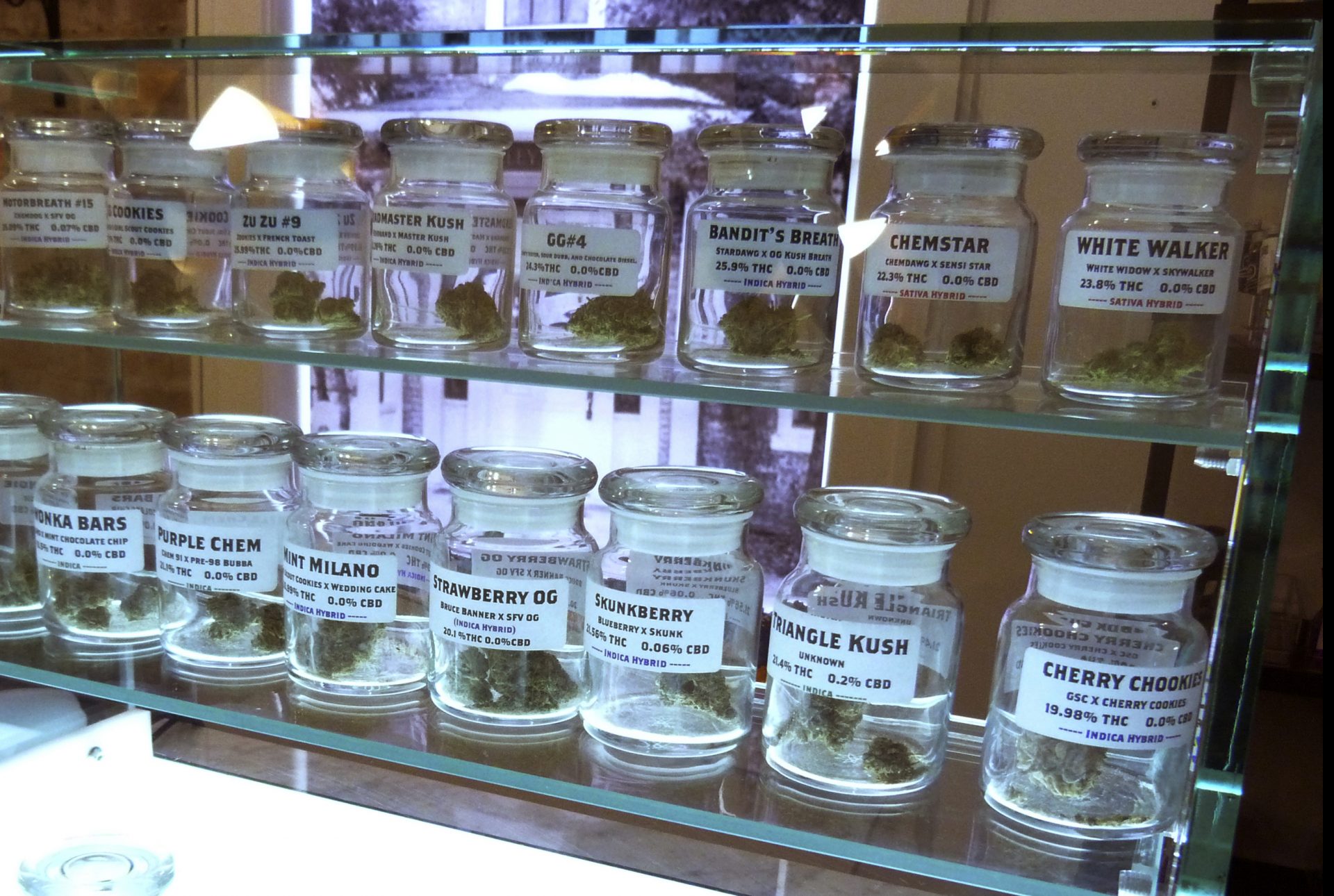 This Nov. 25, 2019 photo shows marijuana on display at Arbors Wellness in the medical marijuana shop in Ann Arbor, Mich. Adults age 21 and over will be able to buy marijuana for recreational use starting Sunday, Dec. 1 in Michigan.