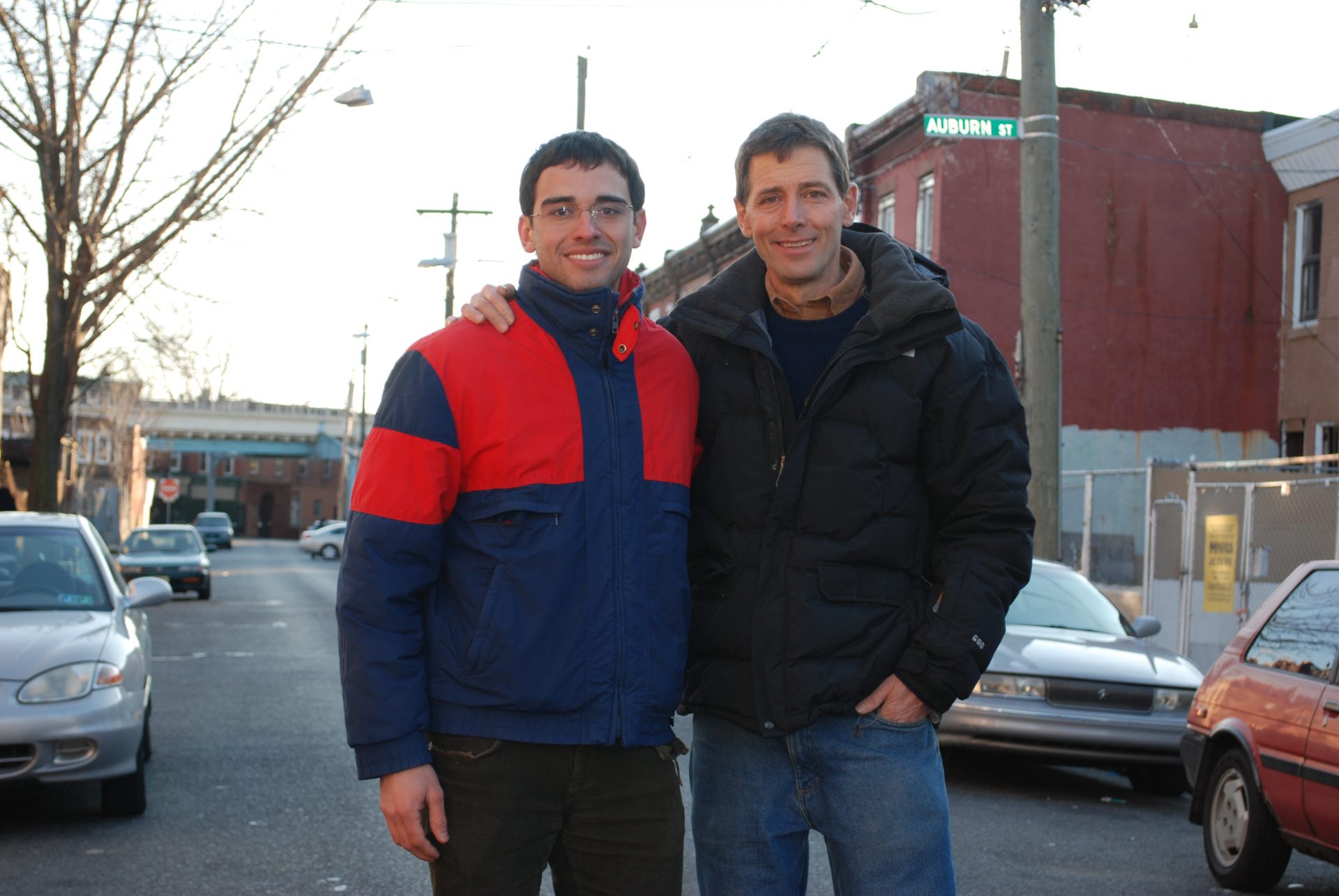 Bourgois and Fernando Montero Castrillo near the apartment where they lived in North Philly 2007.