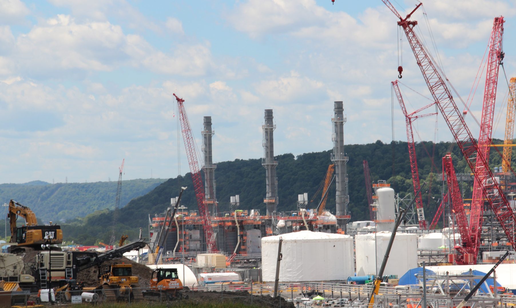 Shell's ethane cracker plant near Monaca, Pa., is seen under construction in June 2019.