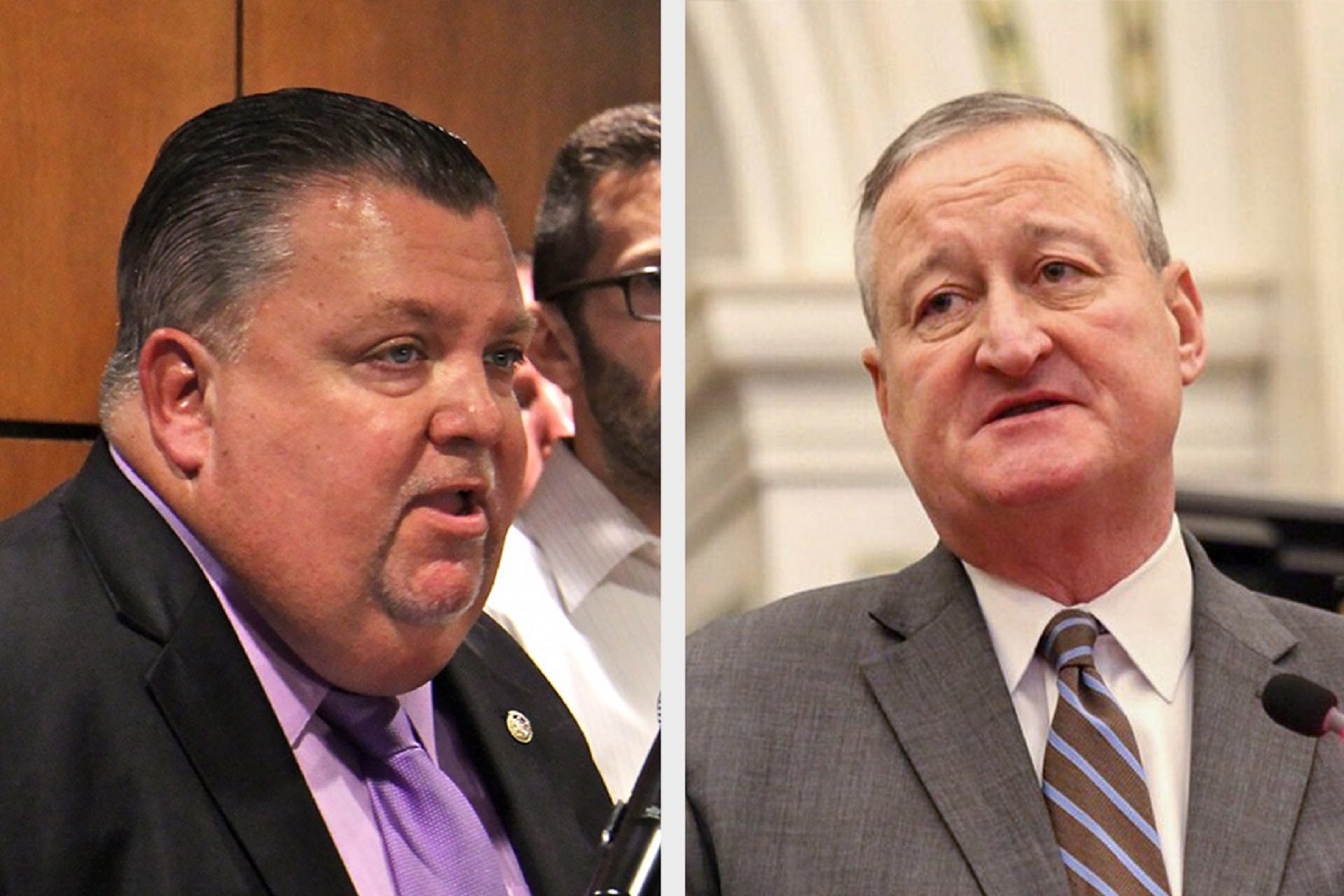 Philadelphia Fraternal Order of Police President John McNesby; Philadelphia Mayor Jim Kenney