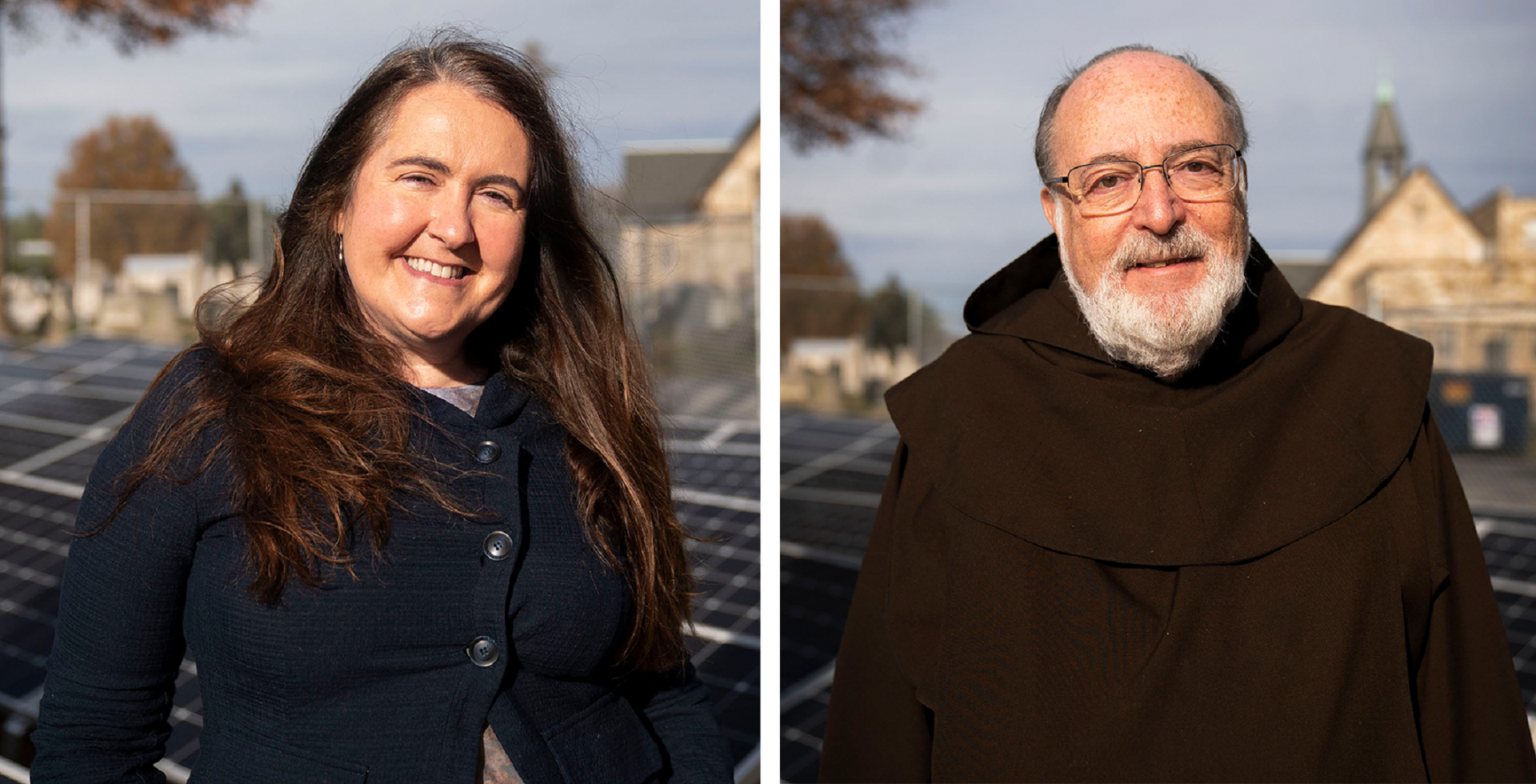Michelle Moore, CEO of Groundswell and Father Salvatore Sciurba at the Monastery of Our Lady of Mt. Carmel in Washington, D.C.