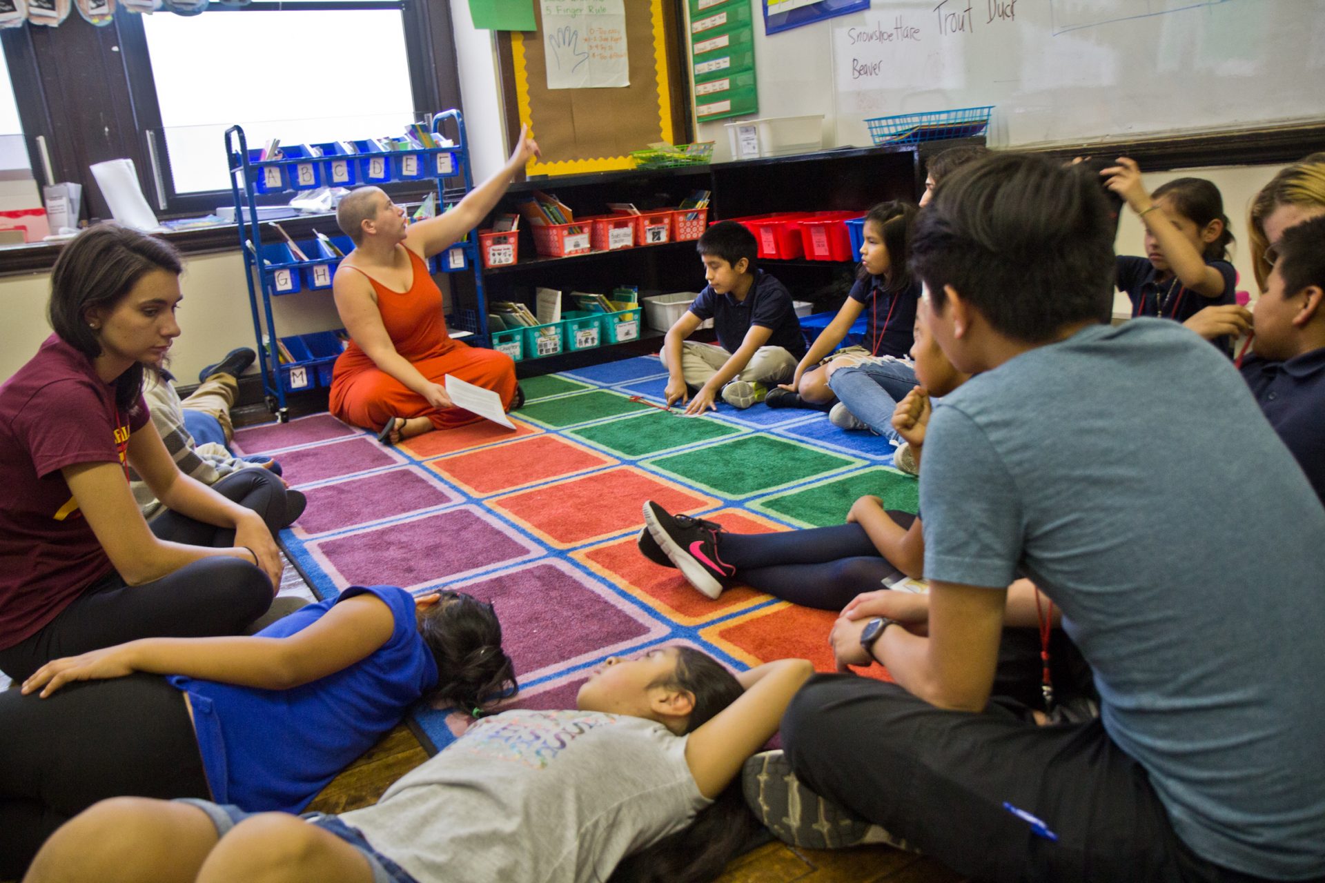 Isy Abraham-Raveson runs a workshop program for kids called Yes to Consent. Puentes De Salud after school program student participants talk about consent and boundaries at Southwark School in South Philadelphia.