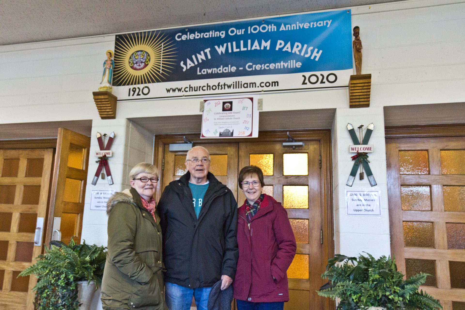St William's church parishioners Roseanne Trainor, Julie Kurdziel, and Tom Connell.